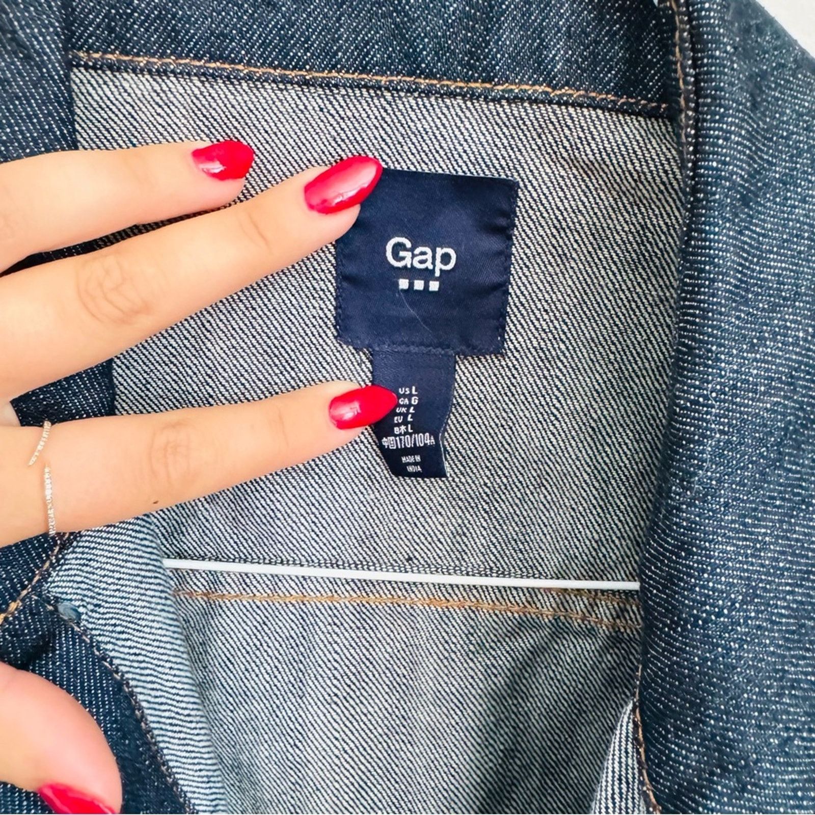 Gap GAP Oversized Navy Blue Silver Button $110 Denim Jean Jacket Size US L / EU 52-54 / 3 - 3 Thumbnail