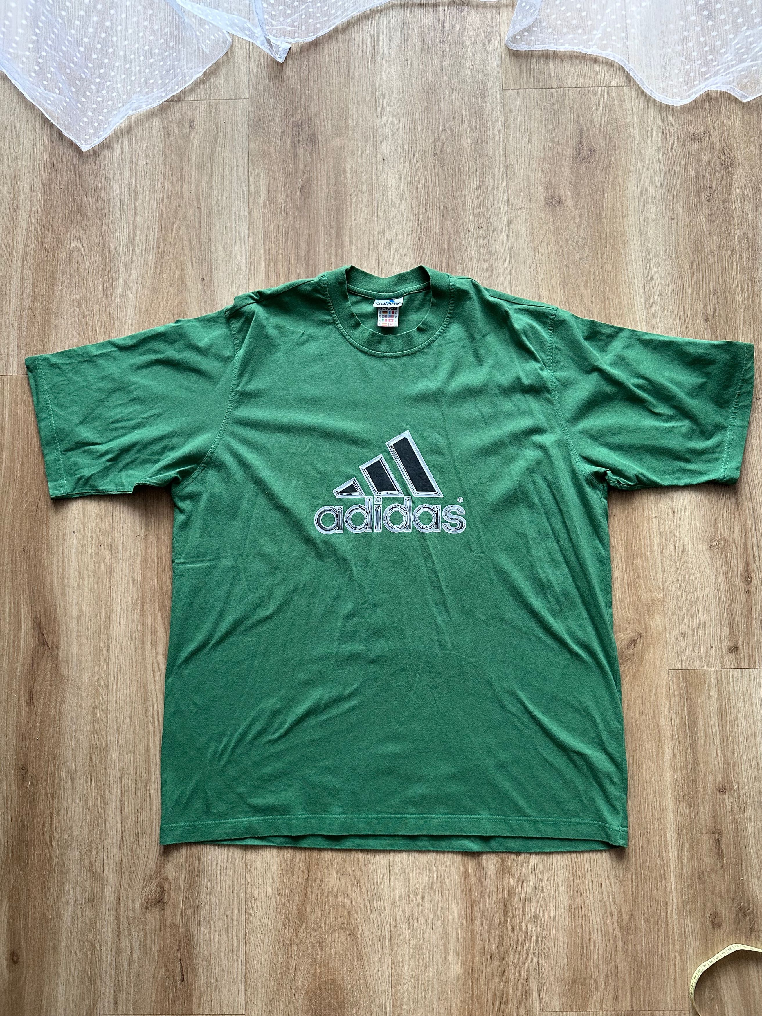 Vintage 90's ADIDAS vintage big logo t shirt green Size US XL / EU 56 / 4 - 6 Thumbnail