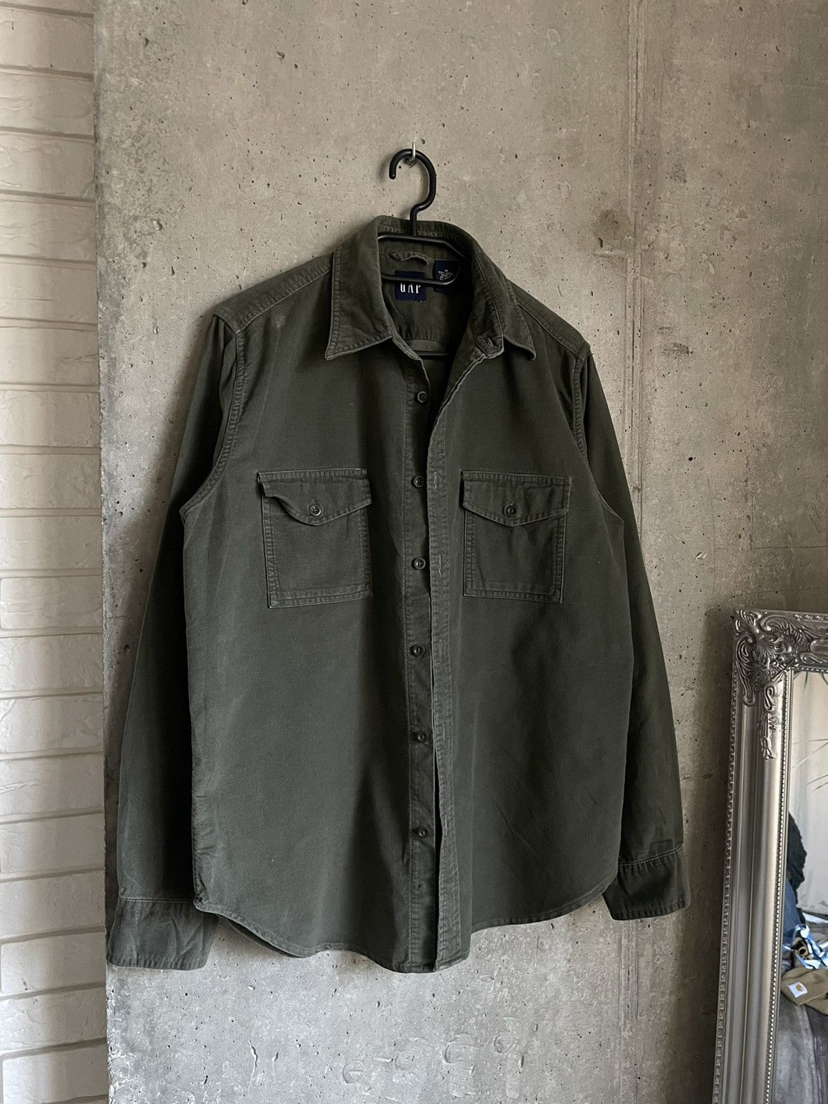 Gap × Japanese Brand Vintage Gap Olive Overshot Yeezy Kanye West Style Y2k Size US M / EU 48-50 / 2 - 3 Thumbnail