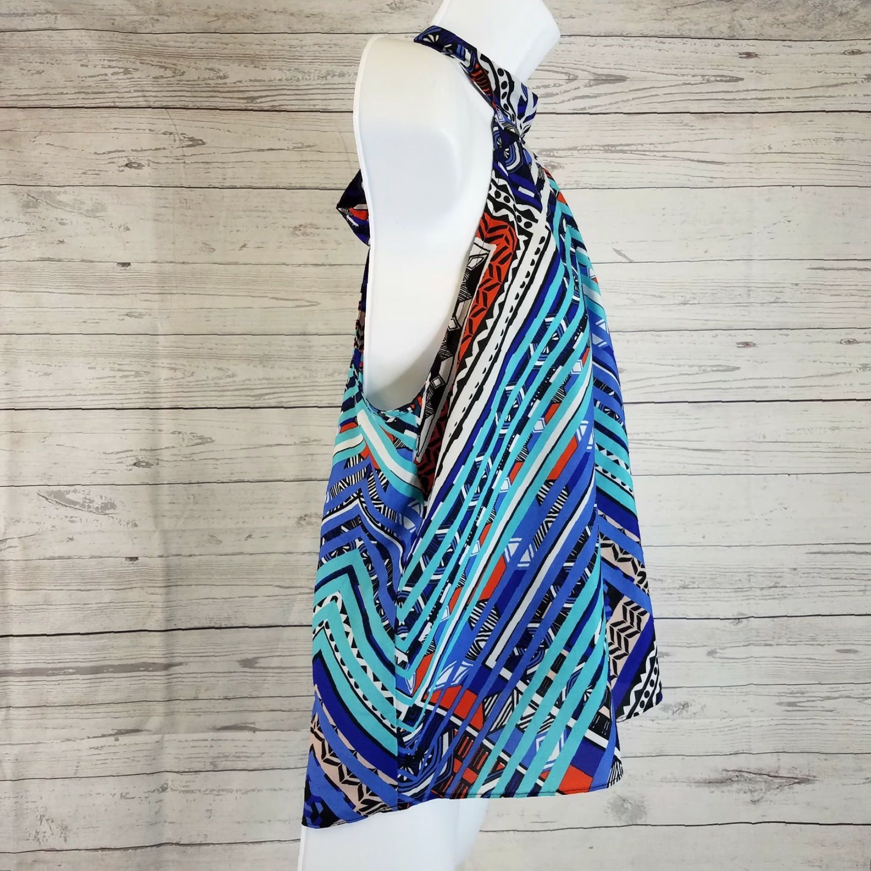 Vintage VINTAGE Bisou Bisou Womens Tank Top Sz Small Blue Red Stripes Ties in Back Size S / US 4 / IT 40 - 3 Thumbnail