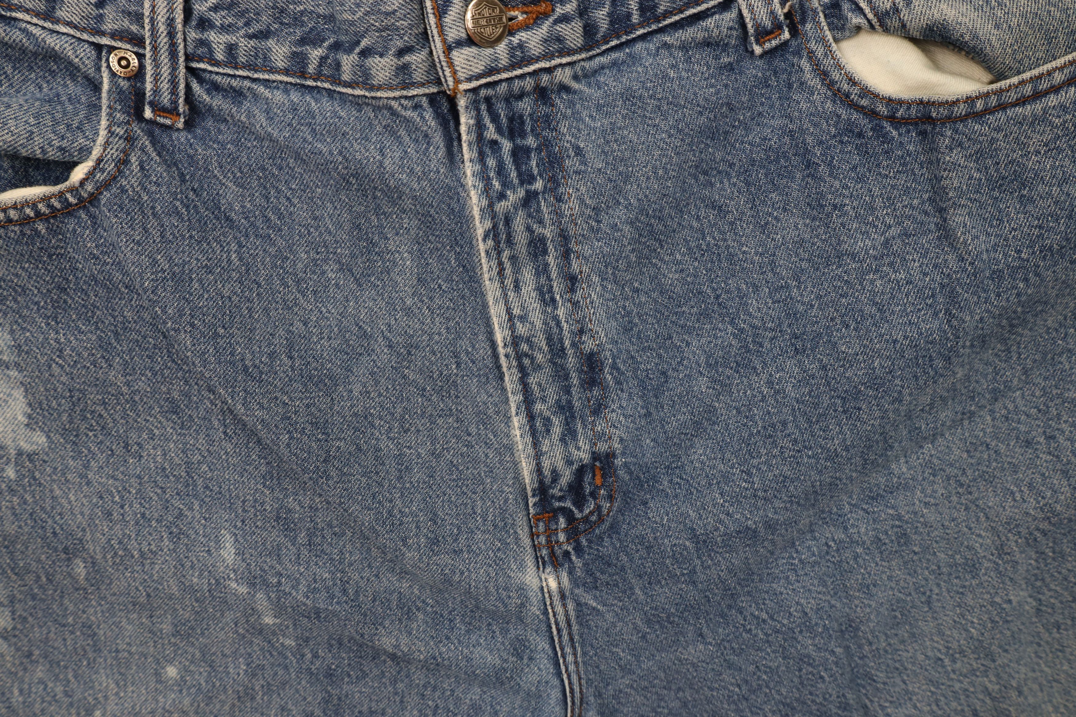 Harley Davidson Vintage Harley Davidson Spell Out Wide Leg Denim Jeans Size US 42 / EU 58 - 9 Thumbnail
