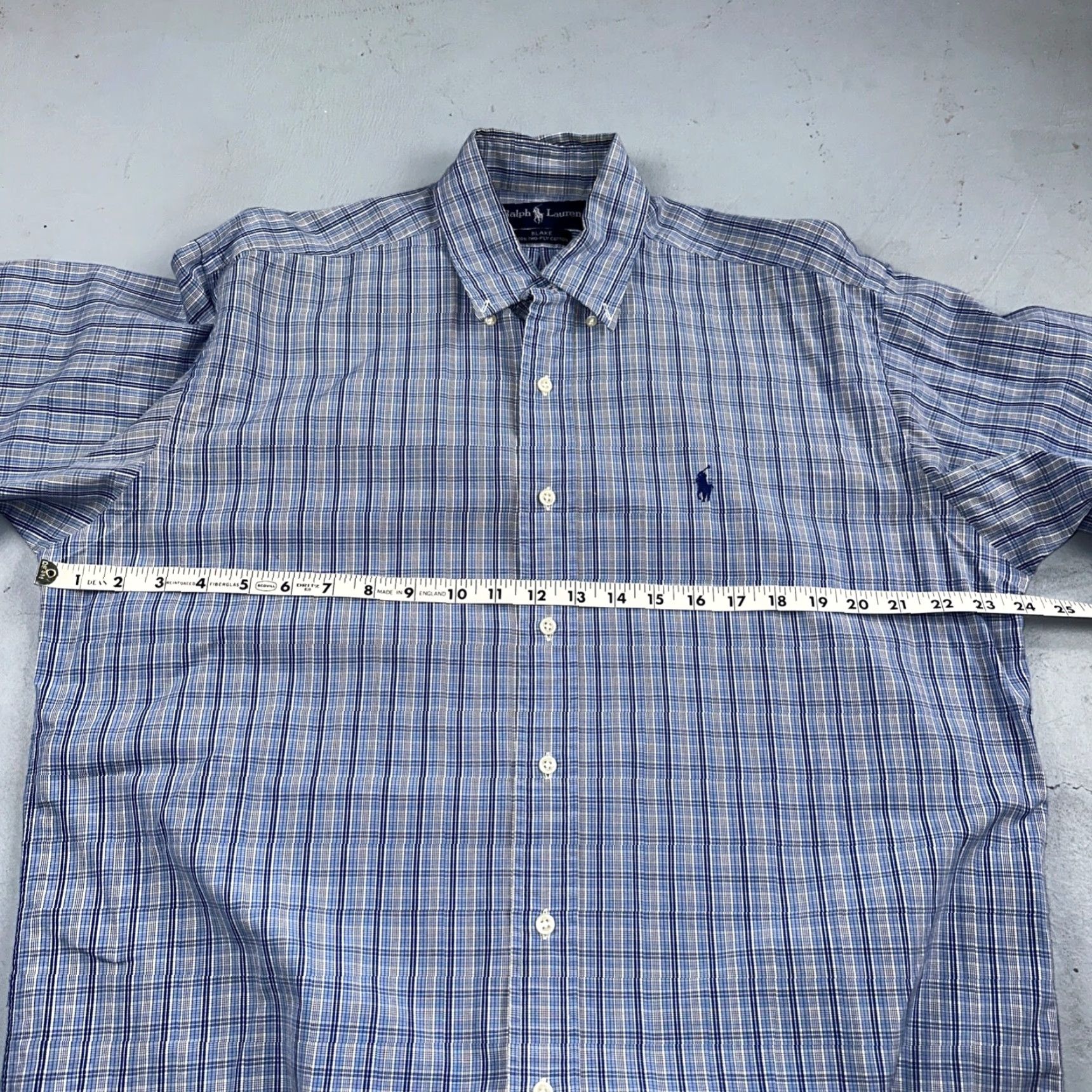 Polo Ralph Lauren Ralph Lauren Polo Button-Down Shirt Men M Blue Plaid VTG Blake Two-Ply Size US M / EU 48-50 / 2 - 6 Thumbnail