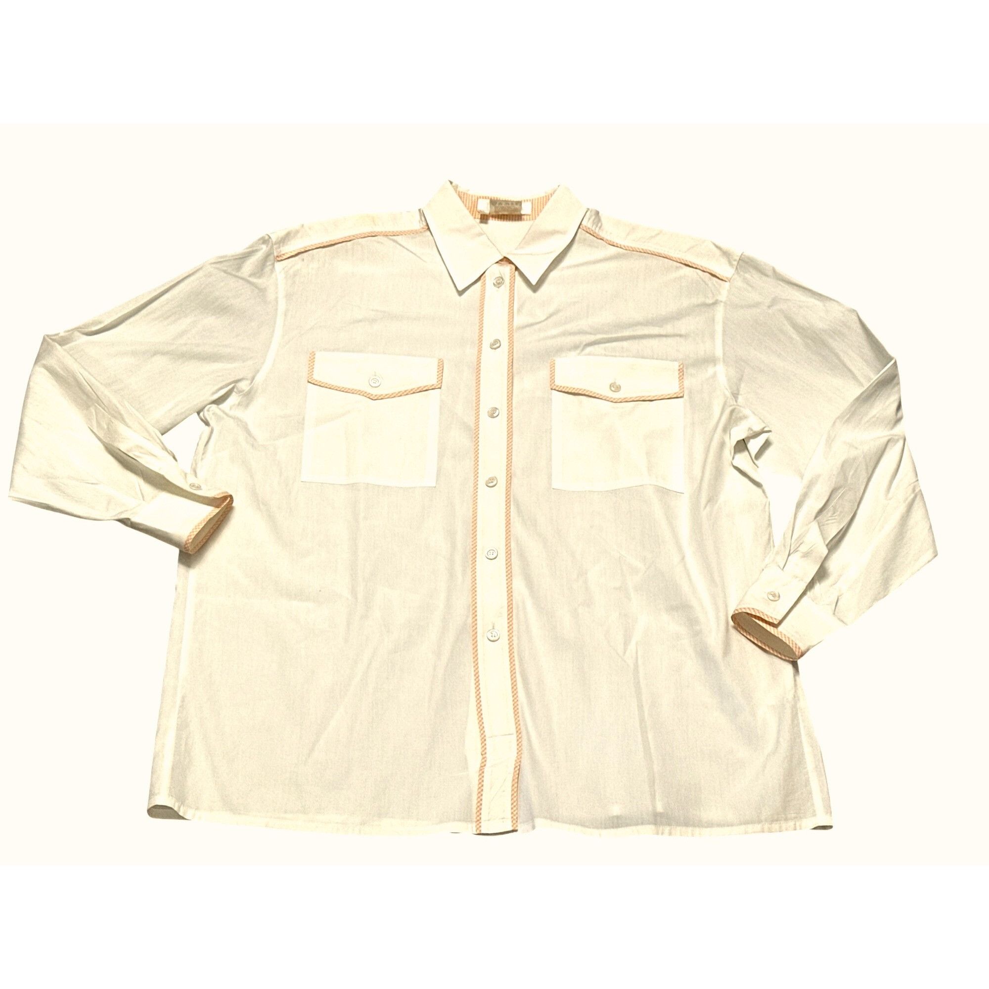 Escada Escada Margaretha Ley 42 White Cotton Button Up Shirt Orange Size M / US 6-8 / IT 42-44 - 13 Thumbnail