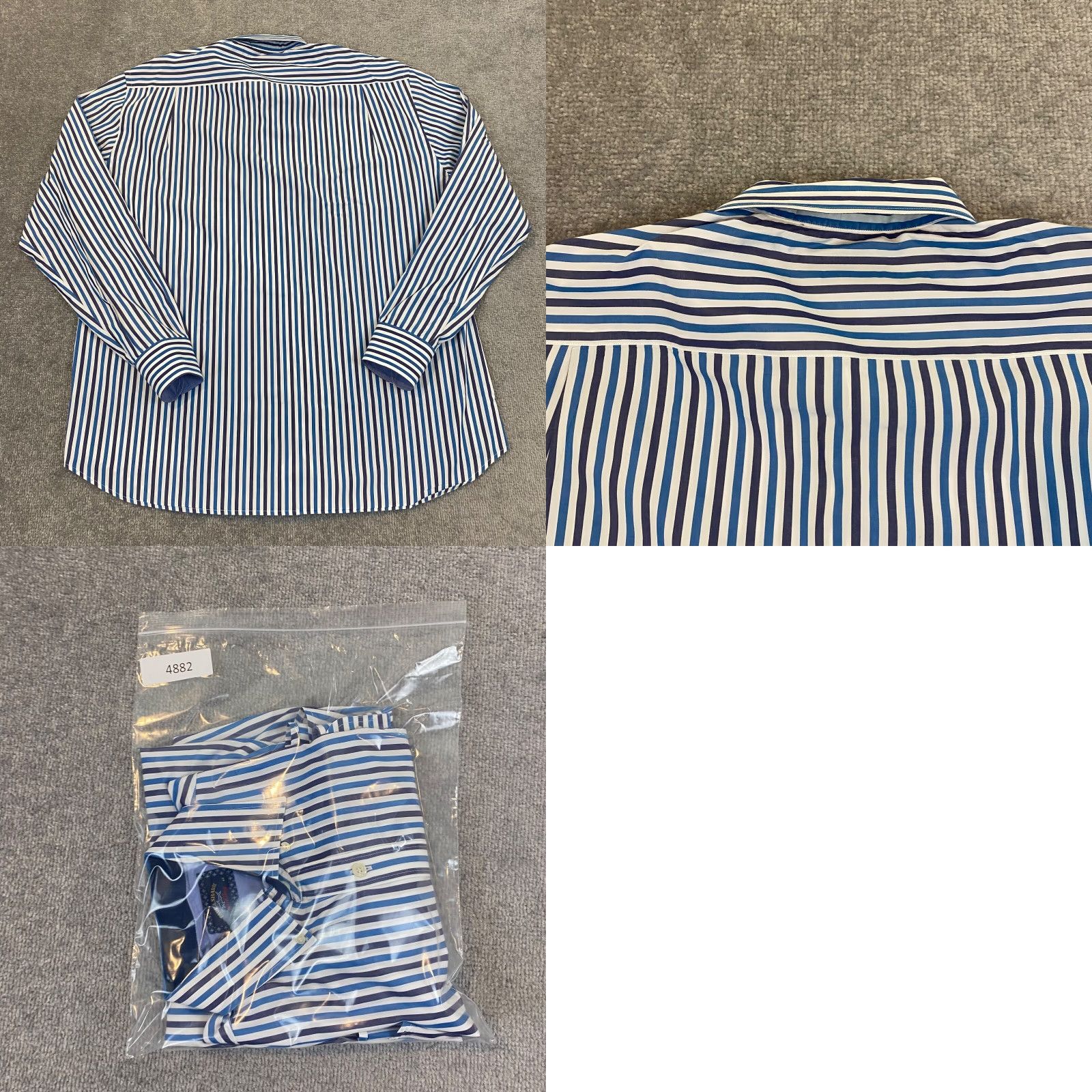 Paul & Shark PAUL & SHARK Yachting Shirt Mens 44 Blue White Striped Button-Down Dress Top L/S Size US XXL / EU 58 / 5 - 9 Thumbnail