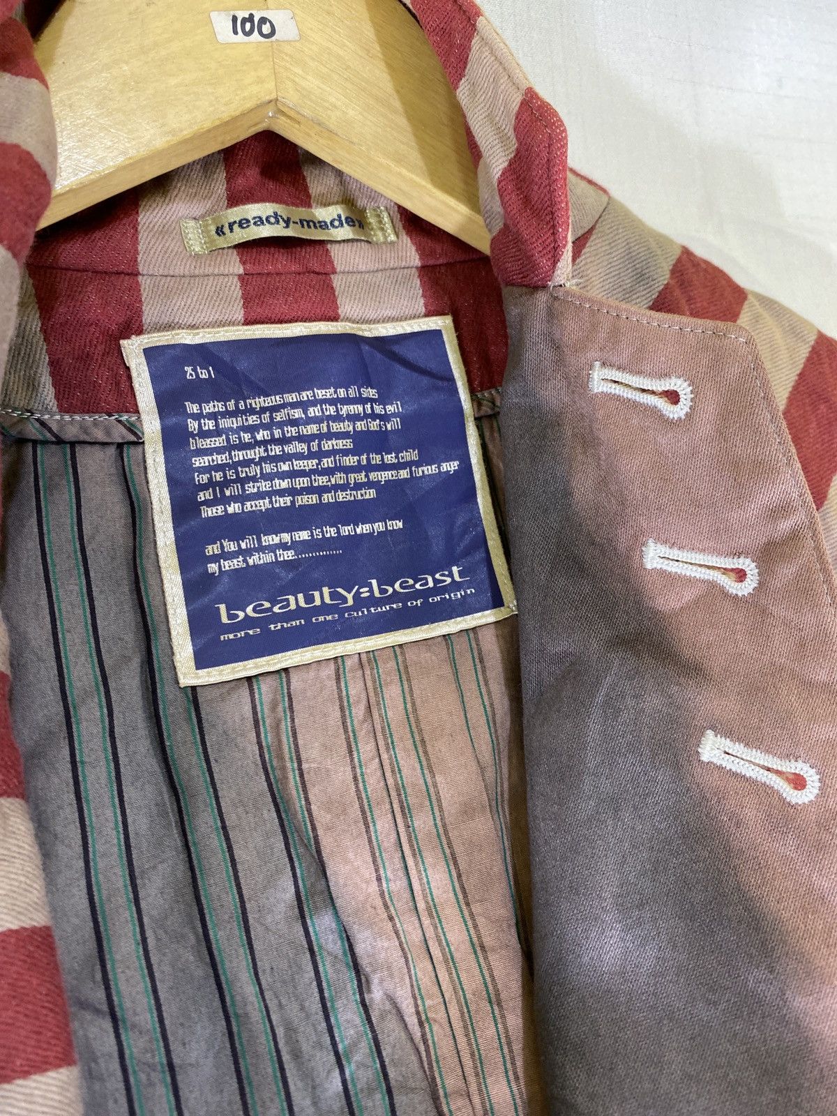 Beauty Beast stripe vest button Size US M / EU 48-50 / 2 - 2 Thumbnail