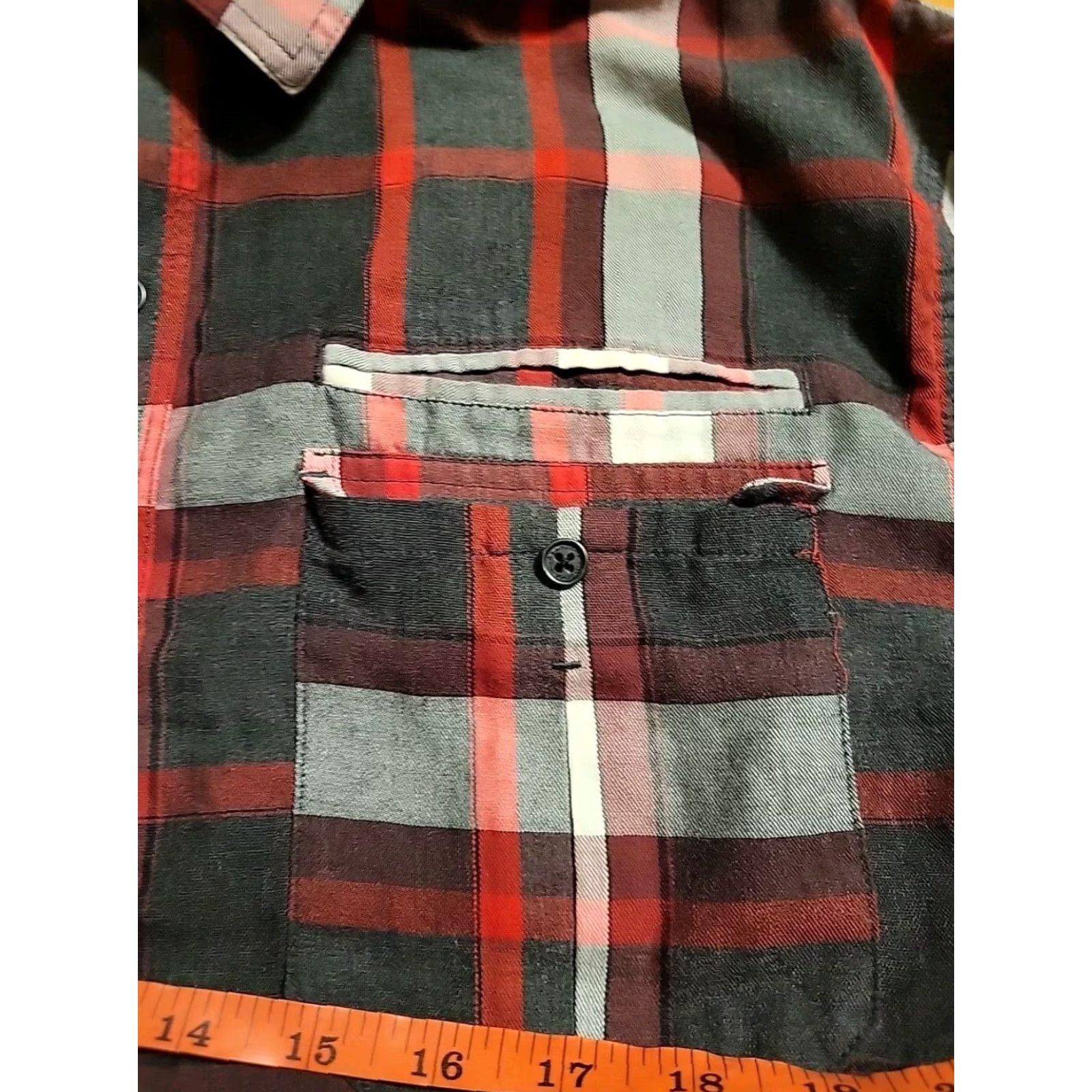 Sean John Sean John 2XL Button-Up Shirt LS Plaid Red Gray Blk Pocket Shirt Mens Size US XXL / EU 58 / 5 - 5 Thumbnail