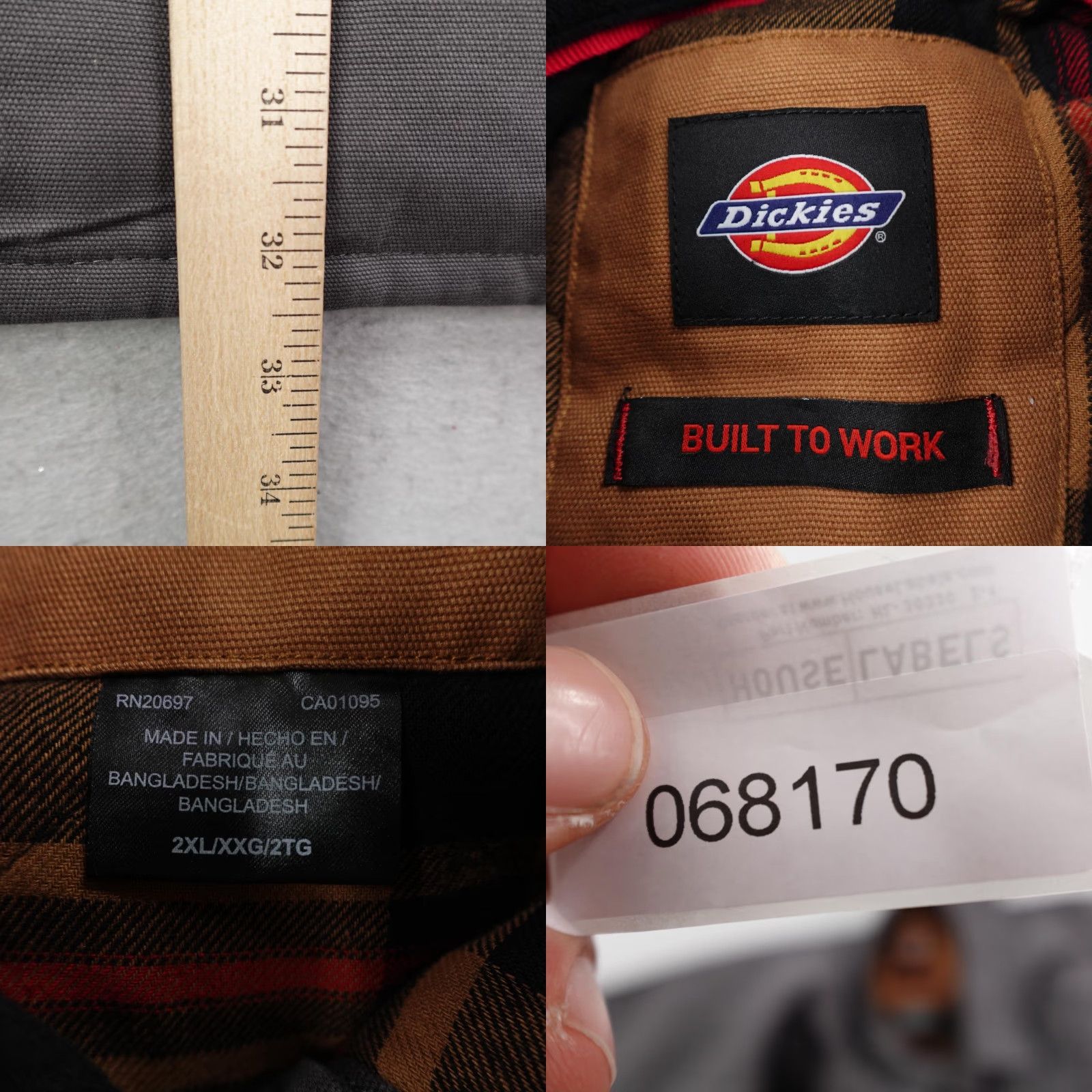 Dickies Dickies Jacket Mens 2XL Gray Canvas Quilted Lined Shacket Heavy Duty Work Coat Jacket Shirts? Size US XXL / EU 58 / 5 - 8 Thumbnail