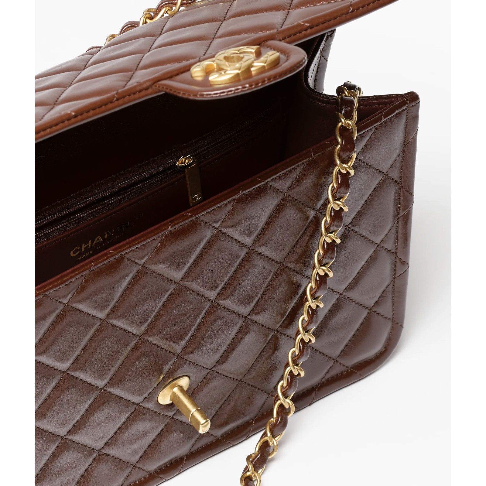 Chanel Chanel Dark Brown Large CC Gold Classic Shoulder Bag Size ONE SIZE - 19 Thumbnail