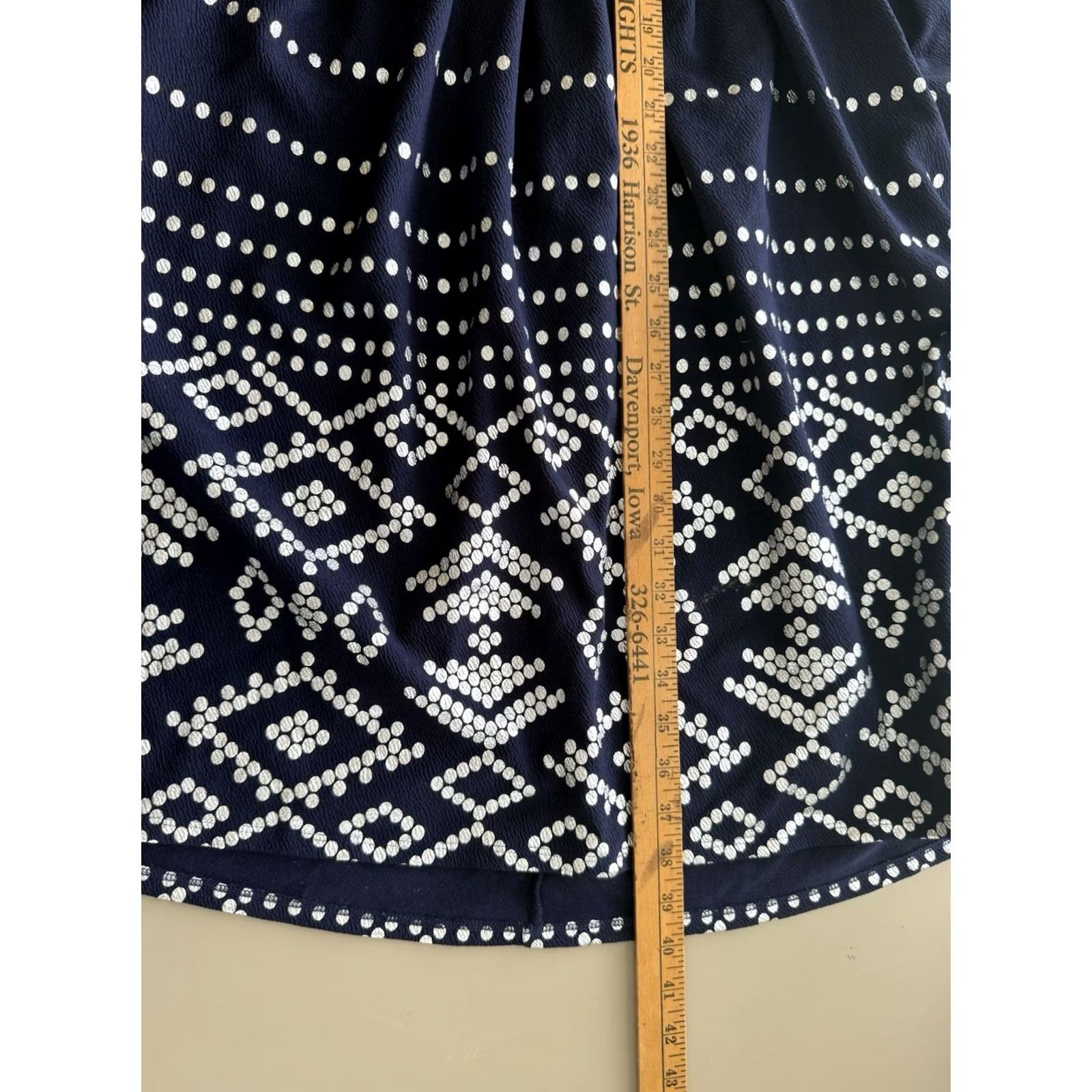 Vintage Holiday Dress Womens 3X Navy Silver Classy Party Office Size XXL / US 16-18 / IT 52-54 - 6 Thumbnail