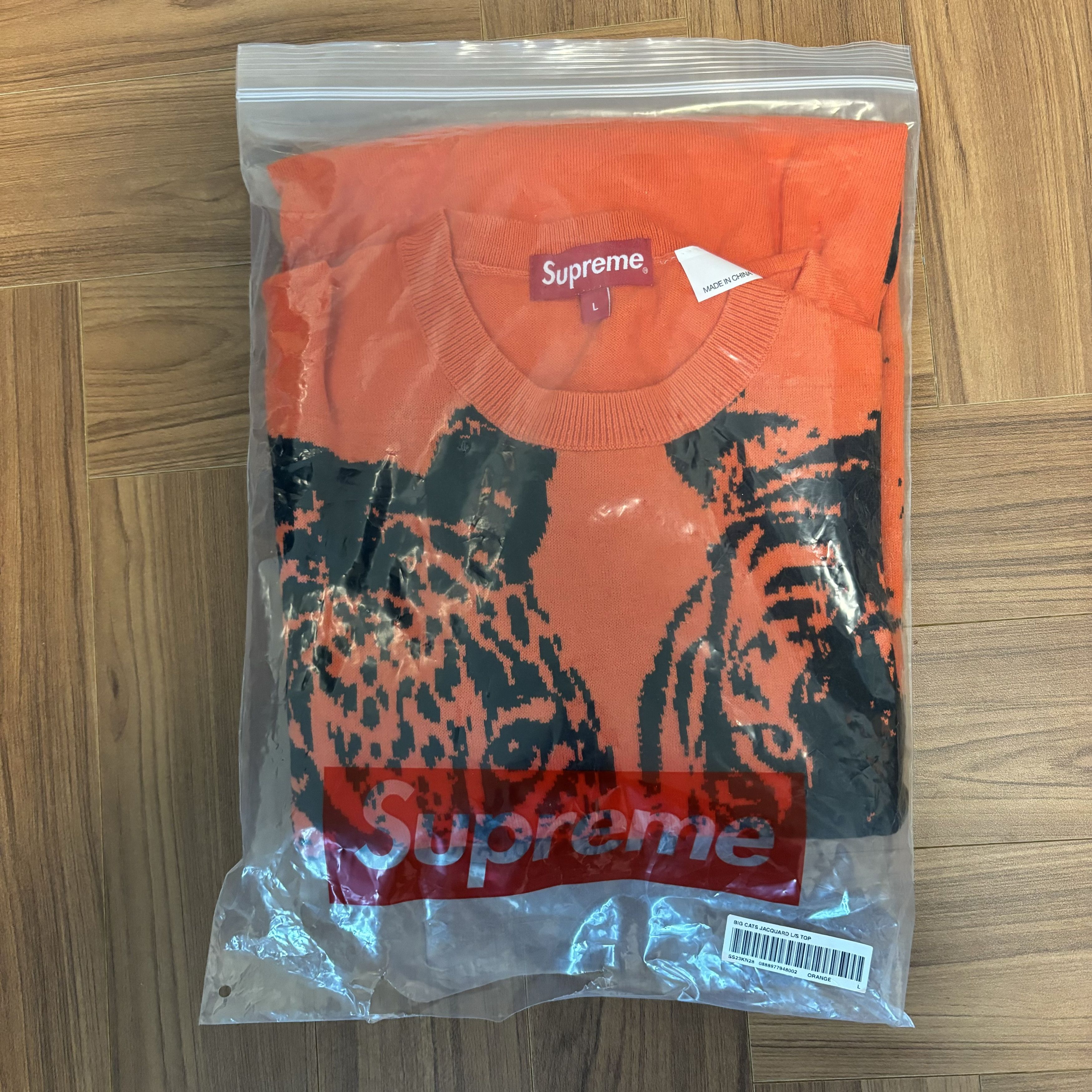 Supreme Big Cats Jacquard L/S Top Orange - 23SS