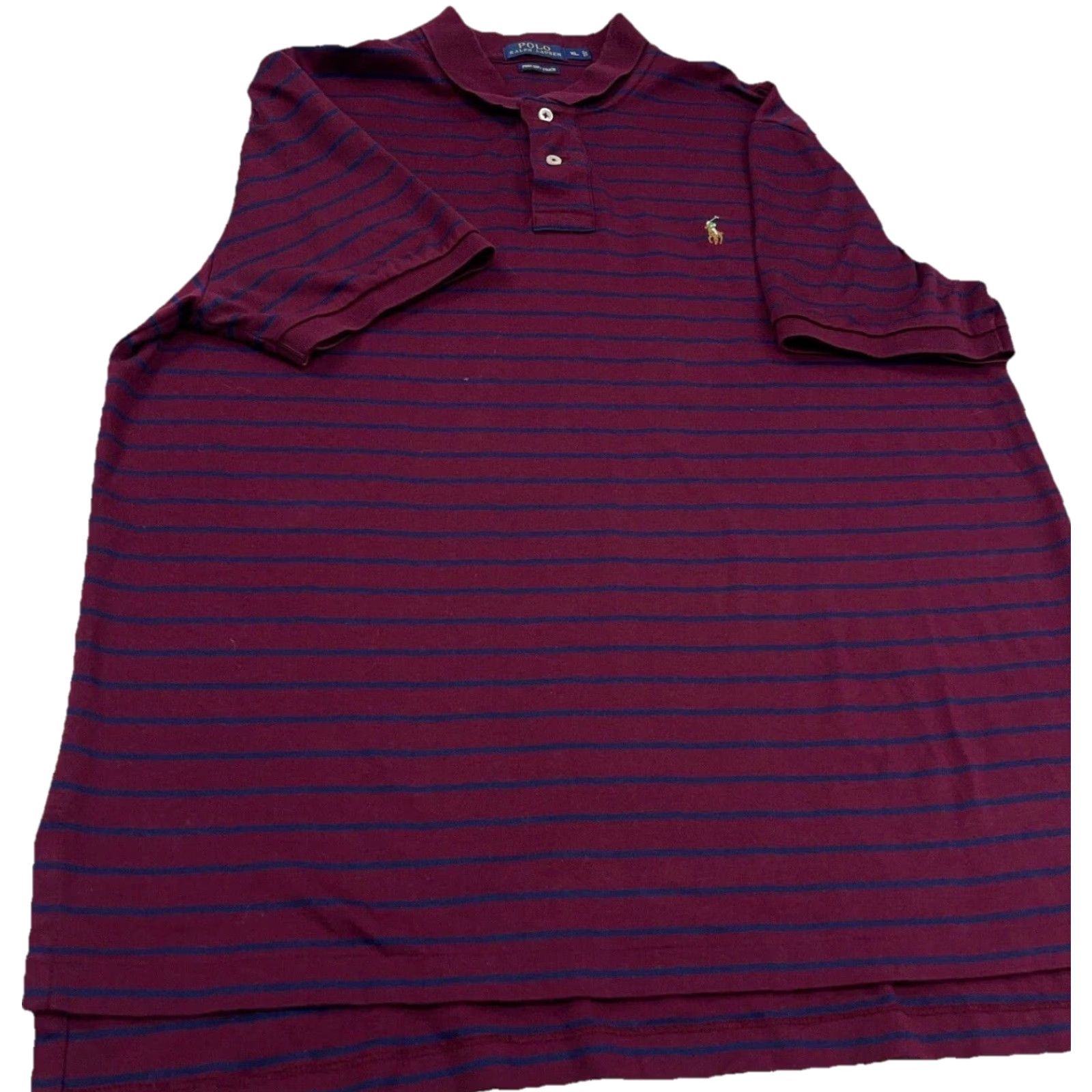 Polo Ralph Lauren Ralph Lauren Polo Shirt Men XL Maroon Blue Flesh Pony Flesh Pony Fine Soft Touch Size US XL / EU 56 / 4 - 5 Thumbnail