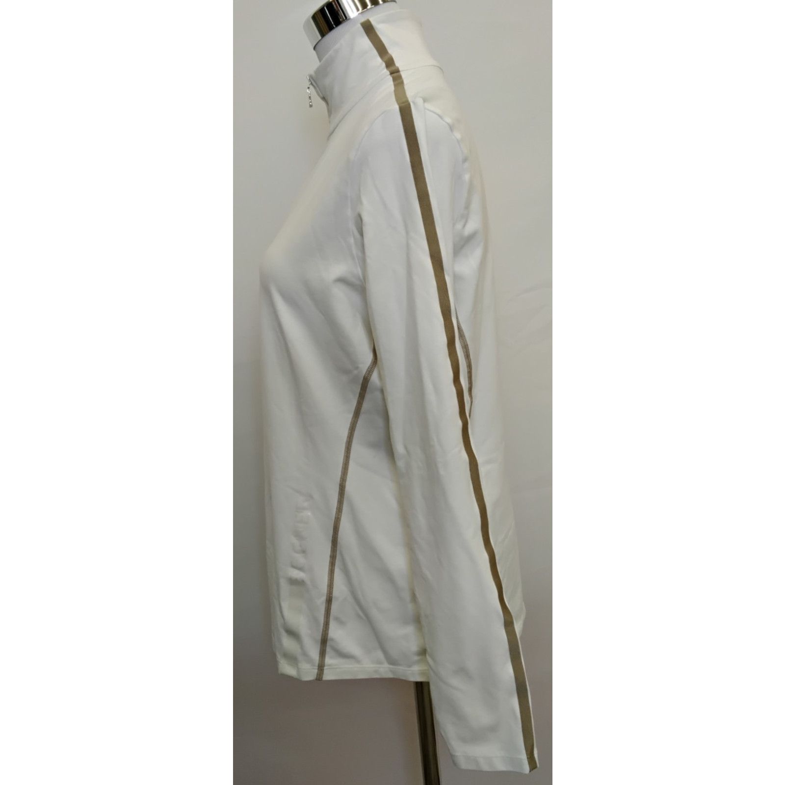 Bogner Bogner 1/4 Zip Base Layer Women's L White w/ Gold Stripe Size L / US 10 / IT 46 - 4 Thumbnail