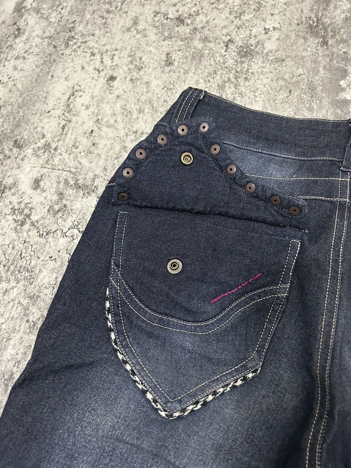 If Six Was Nine × Le Grande Bleu (L.G.B.) × Tornado Mart Maliani Mudwash Studded Boot Cut Jeans Size US 28 / EU 44 - 10 Thumbnail