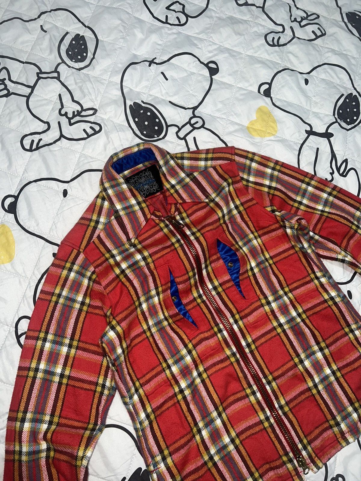 If Six Was Nine 2000s VelVetBlue - Vkeii Style Zip Plaid Flannel Shirt Size US M / EU 48-50 / 2 - 3 Thumbnail
