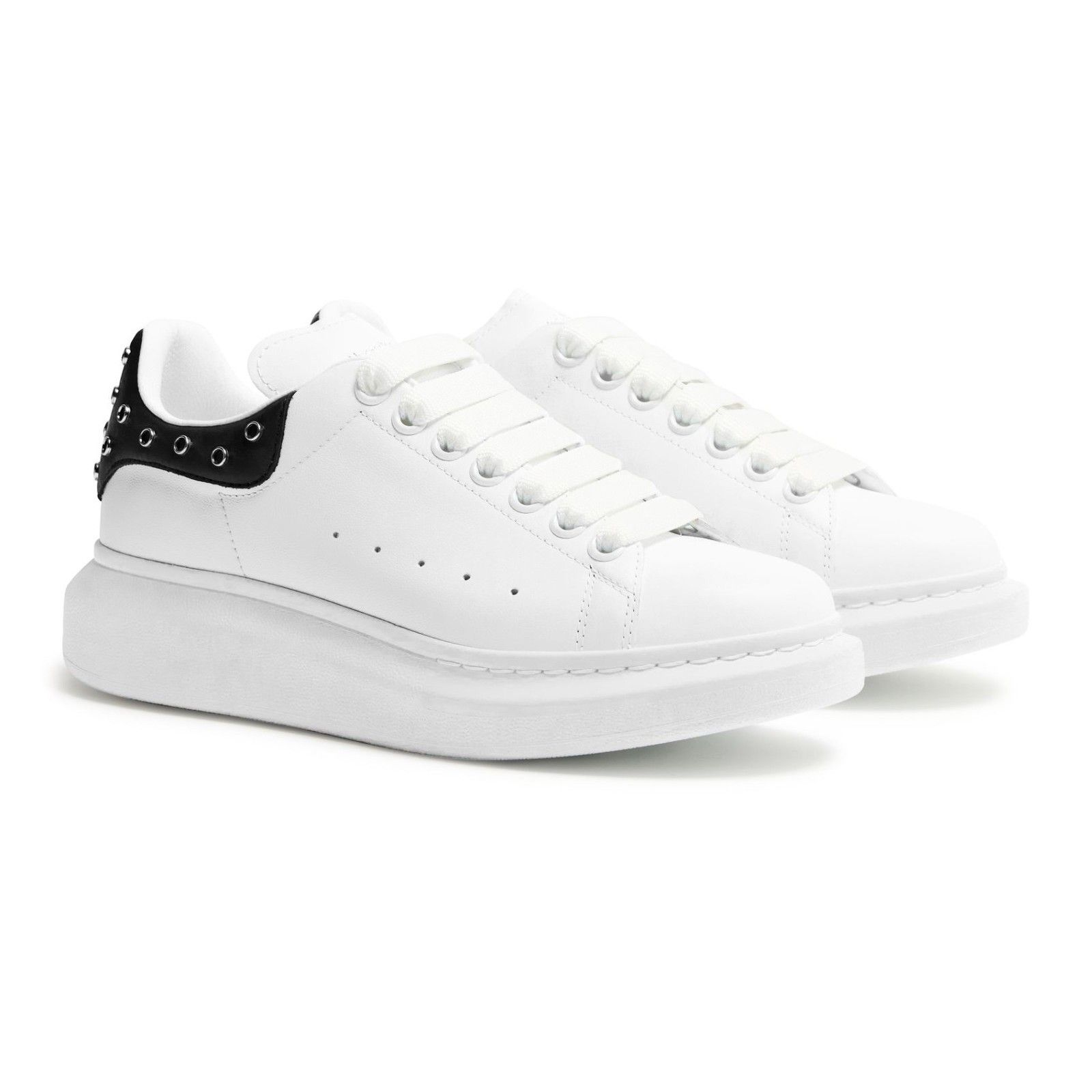 Alexander McQueen ALEXANDER MCQUEEN White/Black Studded Sneakers New & Authent Size US 9 / IT 39 - 2 Thumbnail