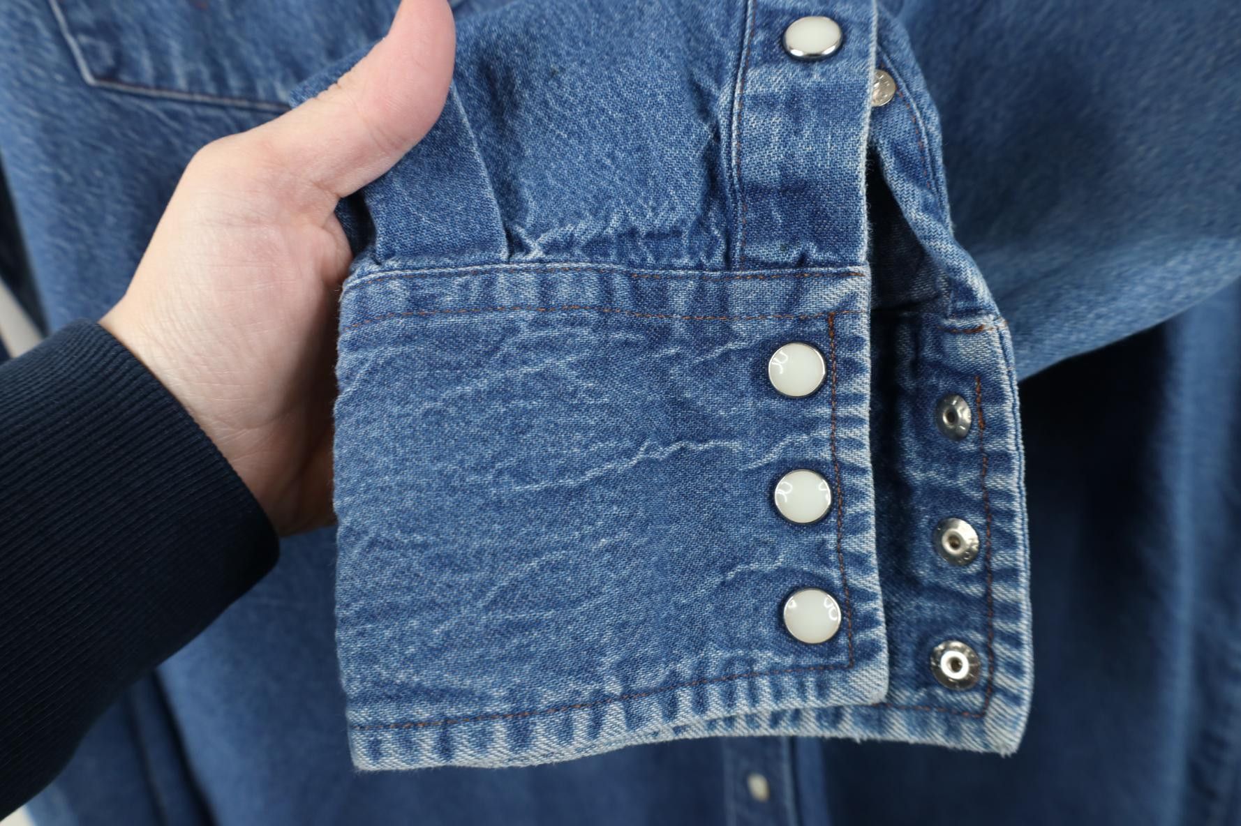 Wrangler Vintage 90s Wrangler Western Cowboy Denim Button Shirt Blue Size US XL / EU 56 / 4 - 6 Thumbnail