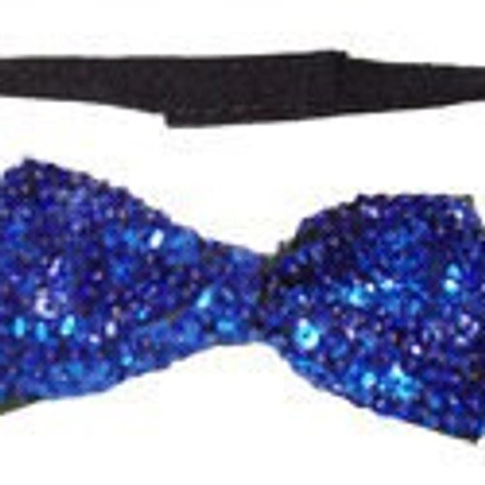 Designer Sequin Bow Tie ROYAL BLUE Adult Unisex Size ONE SIZE - 1 Thumbnail