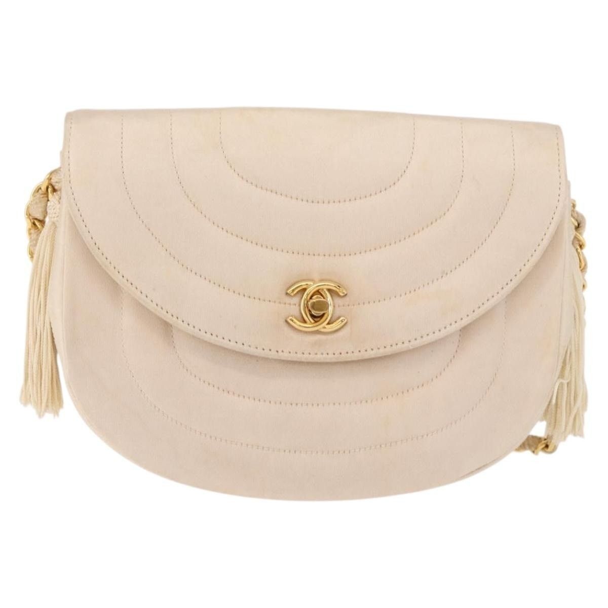 Chanel Silk Chain Shoulder Bag Gold, Women's