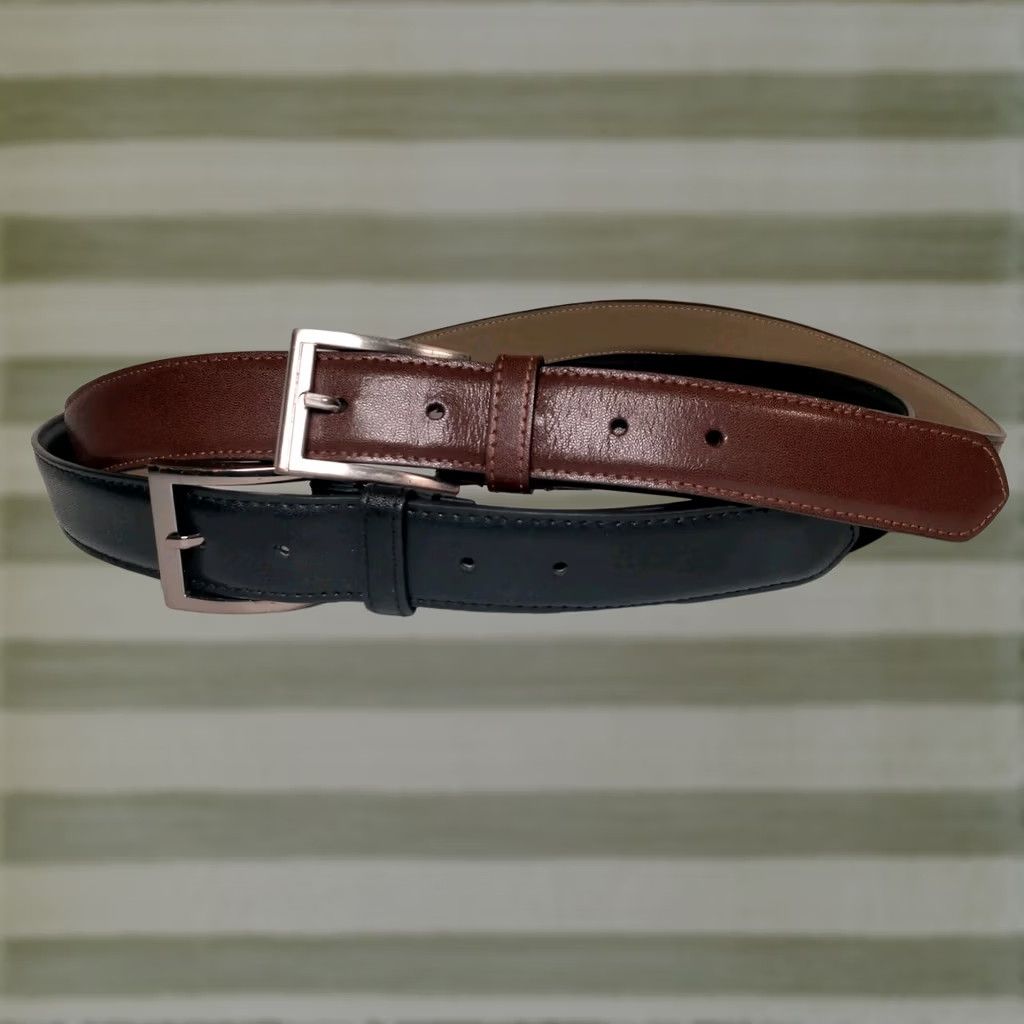Vintage Mens Belt Pair Size 38 Coated Italian Leather Brown And Black Adjustable 1.25 Size US XXS / EU 40 - 1 Thumbnail