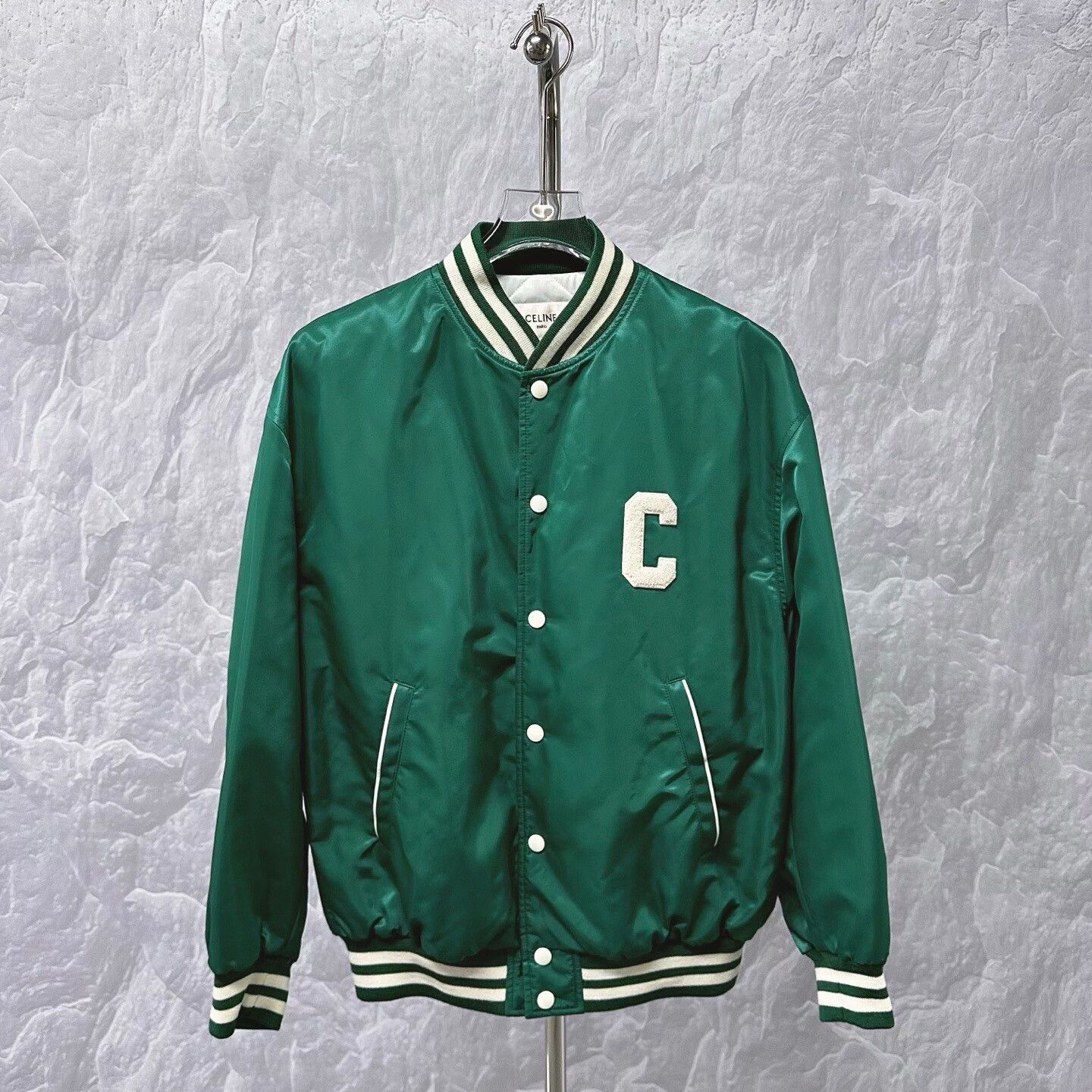 Celine celine green embroidered baseball jacket size 38 Size M / US 6-8 / IT 42-44 - 1 Thumbnail
