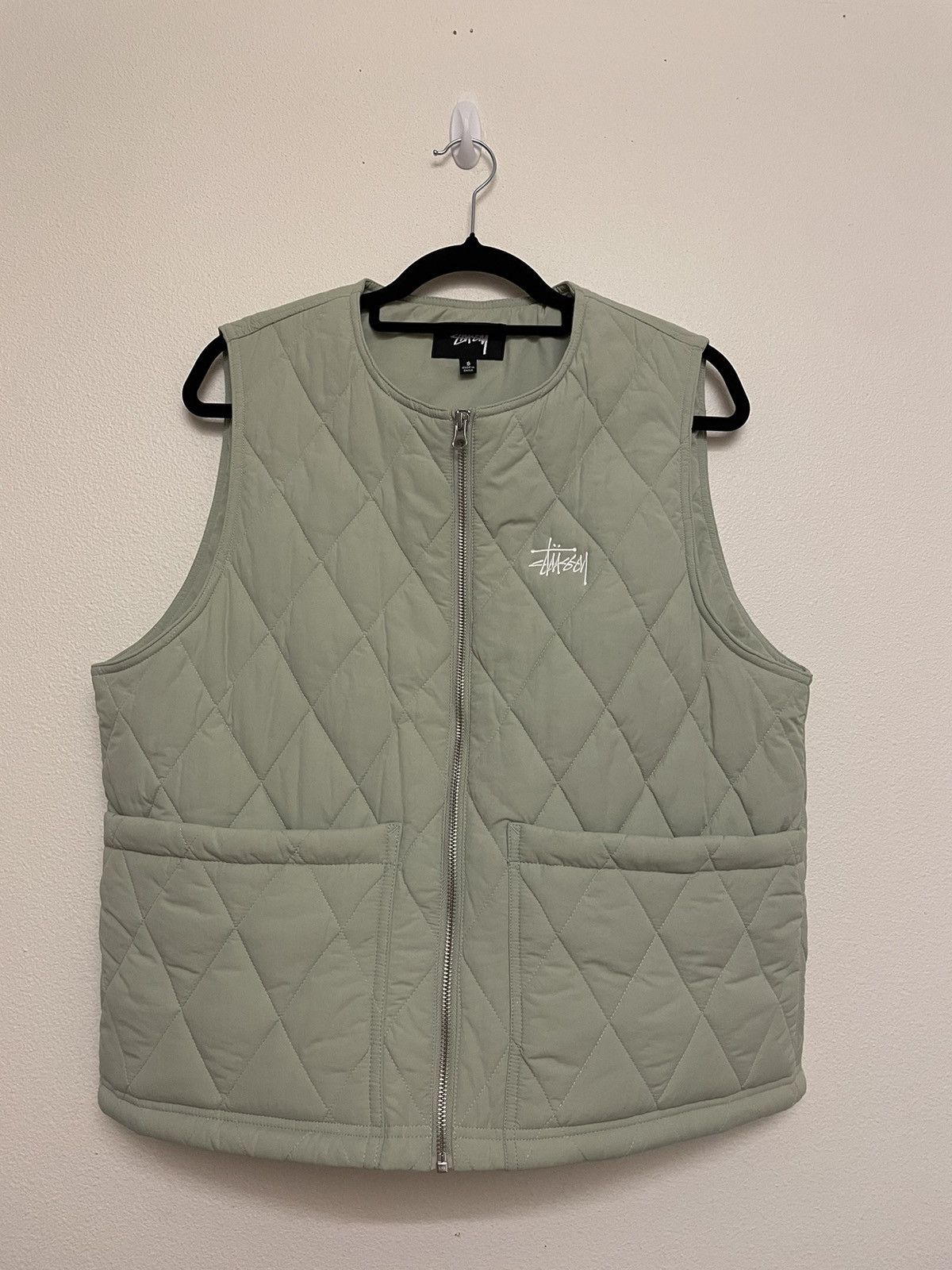 STUSSY 22SS DIAMOND QUILTED VEST ベスト M