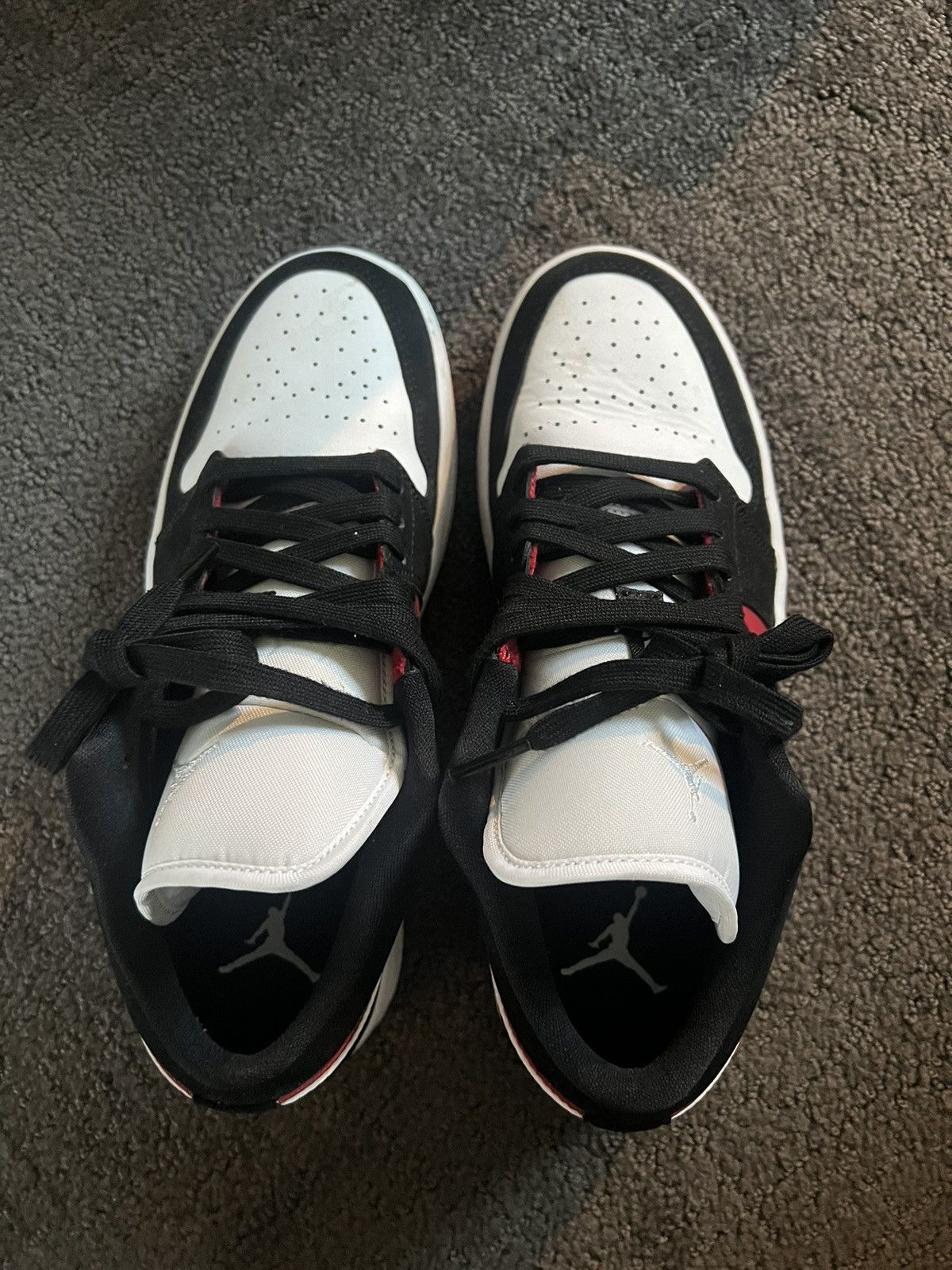 Jordan Brand × Nike AIR JORDAN 1 LOW BLACK WHITE GYM RED Size US 8 / IT 38 - 7 Thumbnail