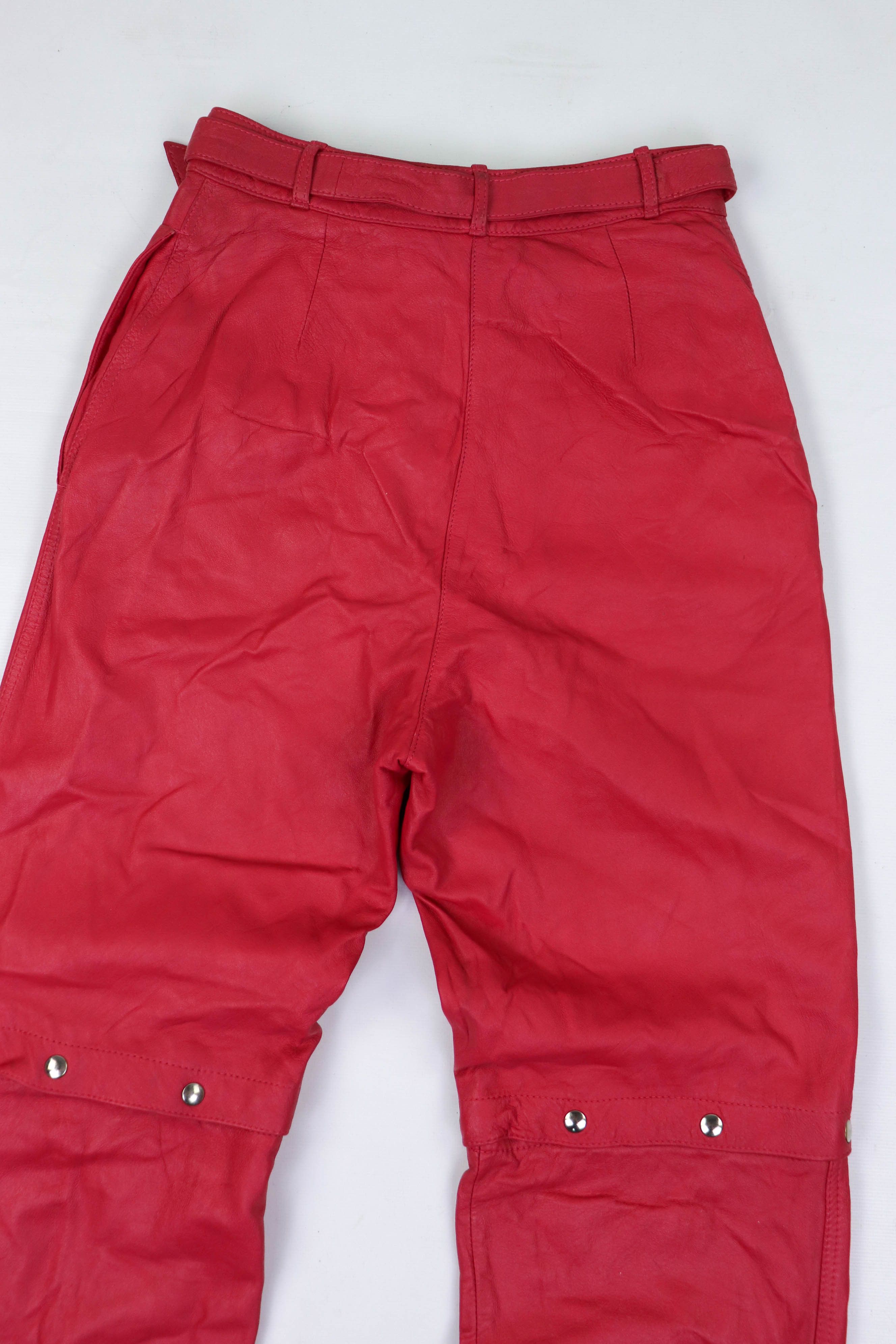 Vintage 80-90s Vintage Pink Soft Leather 2in1 Transform Pants Size 28" / US 6 / IT 42 - 7 Thumbnail