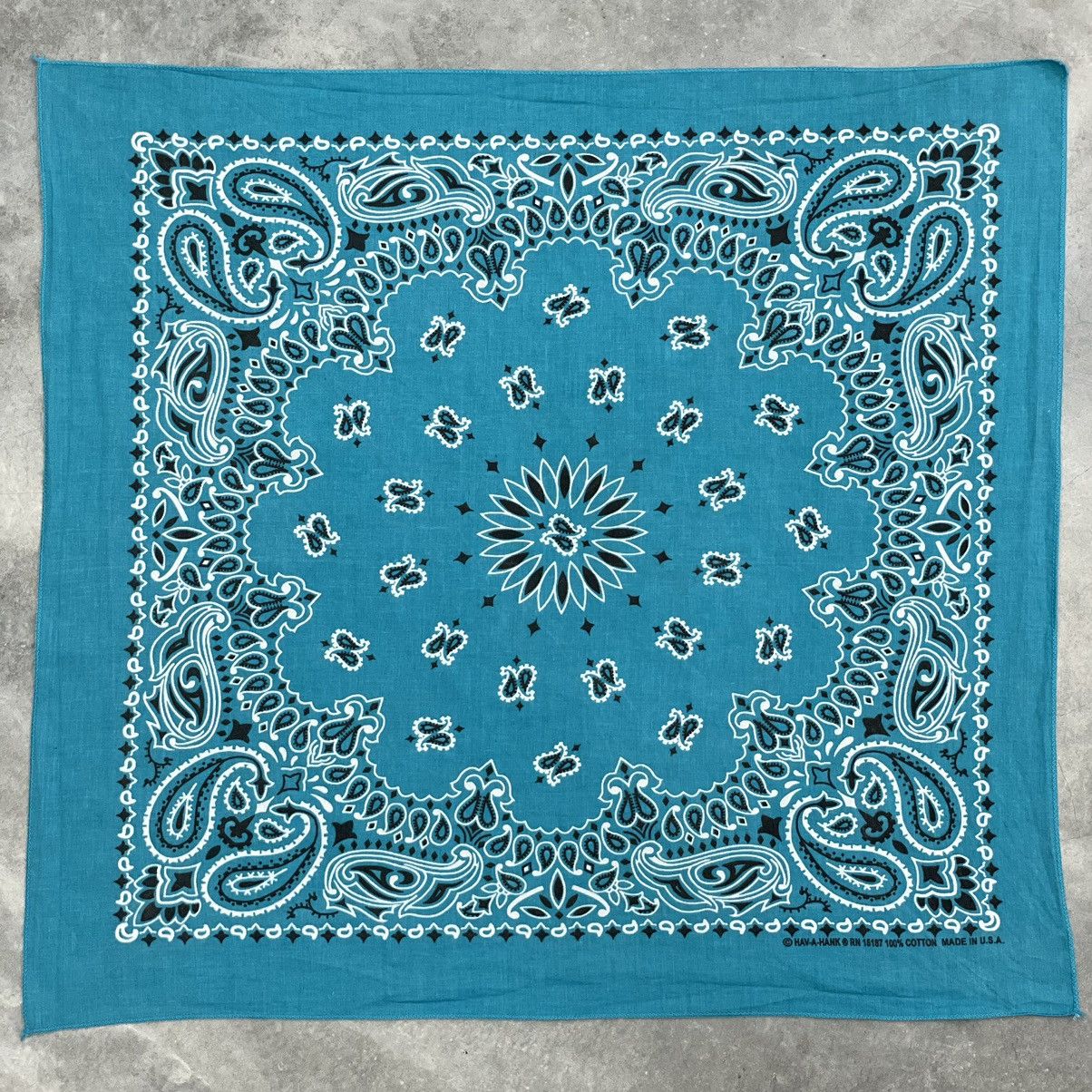 Cowboy Equipment × Vintage Made In USA Have A Hank Handkerchief Bandana Scarf Blue Size ONE SIZE - 1 Thumbnail