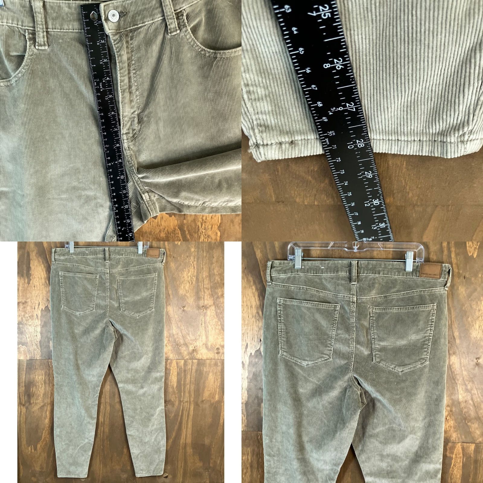 American Eagle Outfitters American Eagle Womens Pants Green Corduroy High Rise Jegging Stretch 18 Plus Size 25" / US 0 / IT 36 - 8 Thumbnail