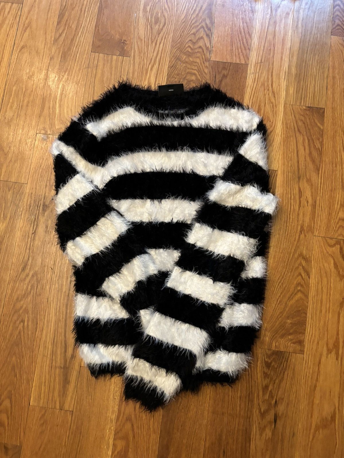 image of Black Scale Black And White Mohair Sweater in Black/White, Men's (Size Medium)