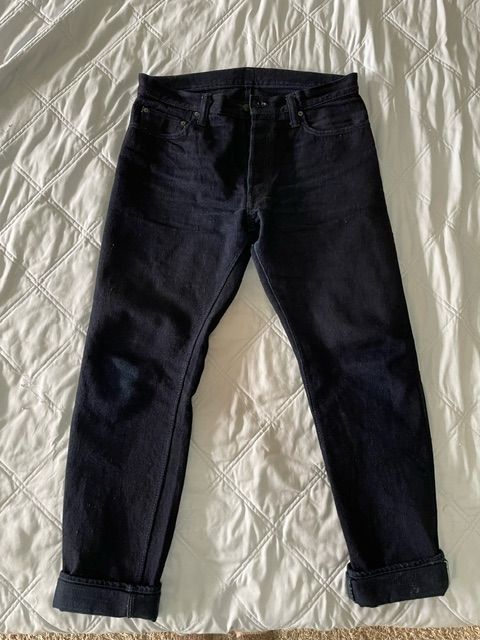 Pure Blue Japan XX-18oz-019 Relaxed Tapered Double Indigo Jeans Size US 35 - 8 Thumbnail
