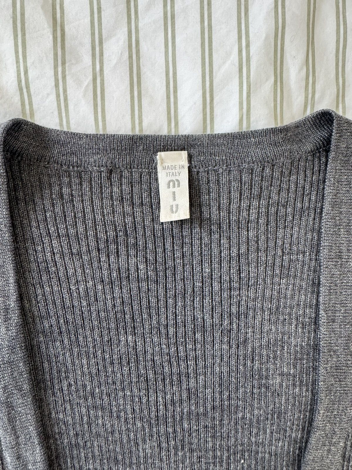 Miu Miu Miu Miu Men’s Grey Cardigan Size US M / EU 48-50 / 2 - 2 Thumbnail