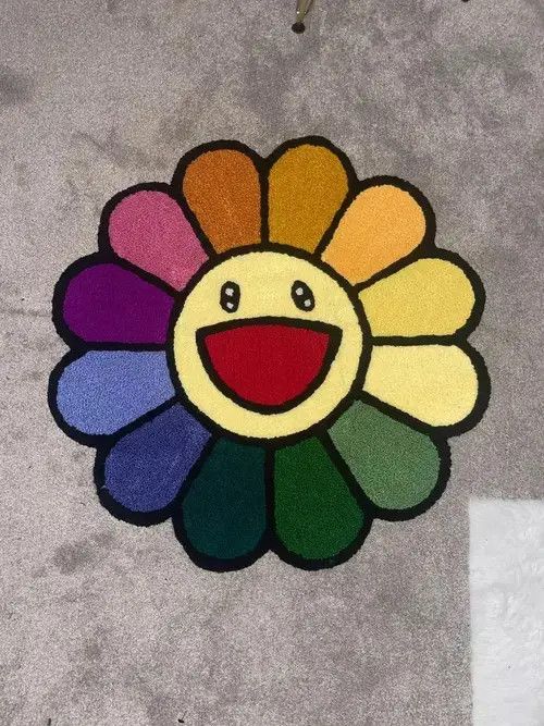 VIBE Flower Carpet Soft Tufted Rug Cute Size ONE SIZE - 4 Thumbnail