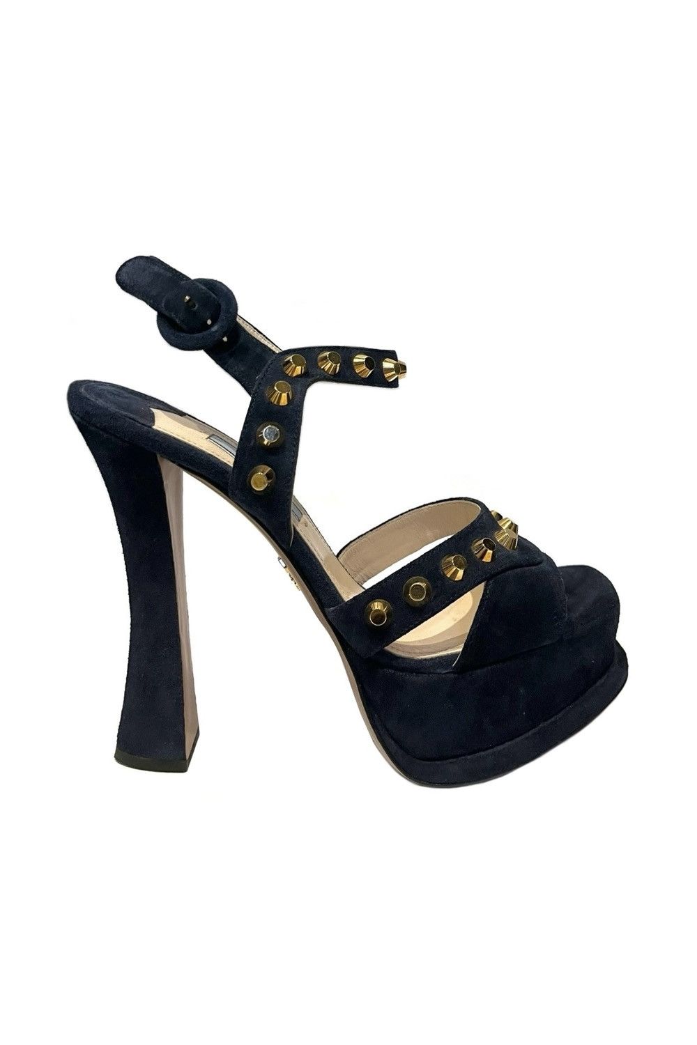 Prada Prada Navy Platform Heels Size US 7 / IT 37 - 1 Thumbnail