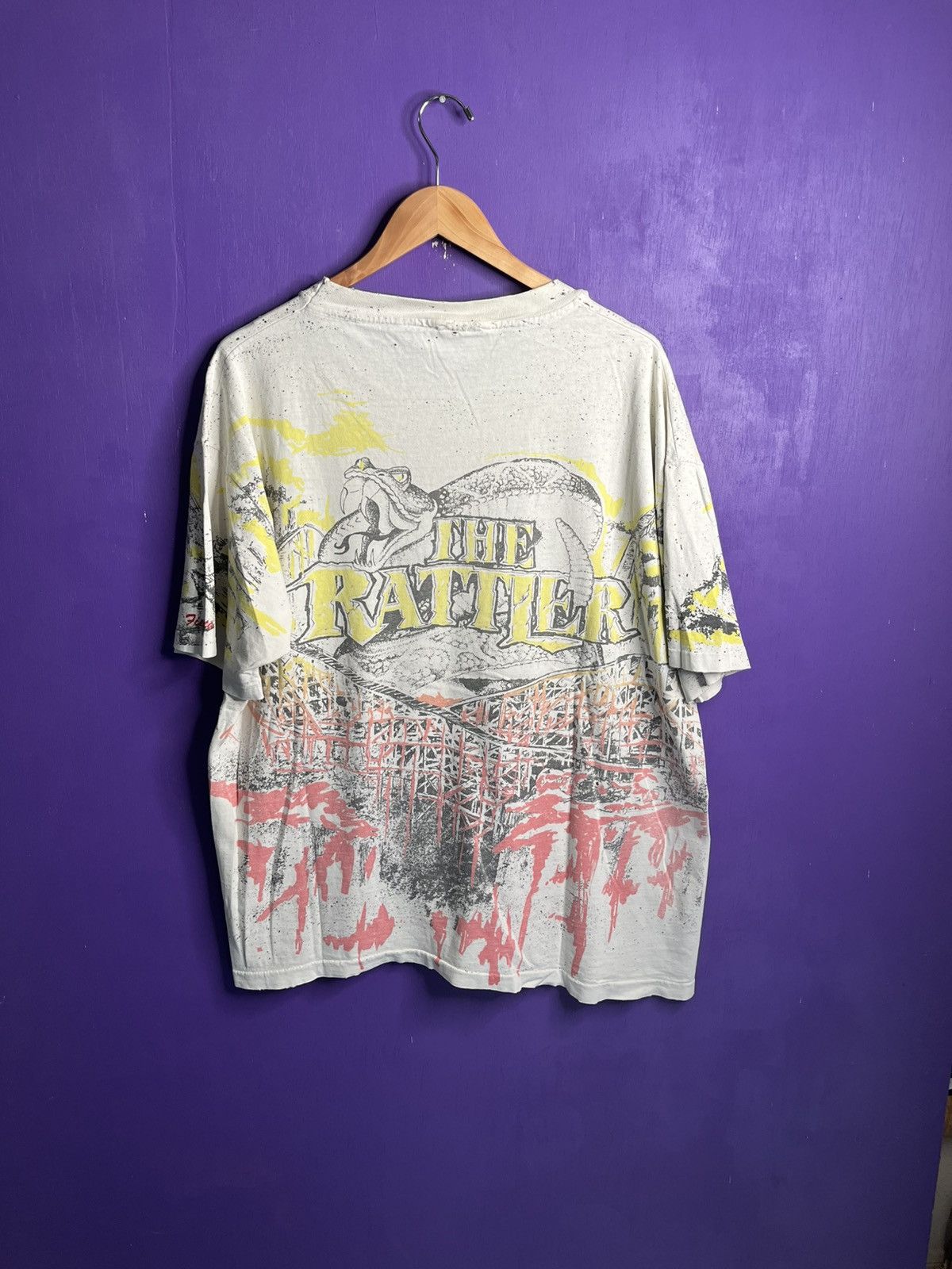 Vintage Vintage 90s Six flags fiesta Texas Rattler AOP t-shirt Size US XXL / EU 58 / 5 - 2 Thumbnail