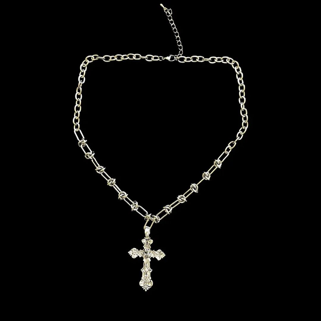Jewelry Cross Linked Chain Punk Gothic Necklace Size ONE SIZE - 8 Thumbnail