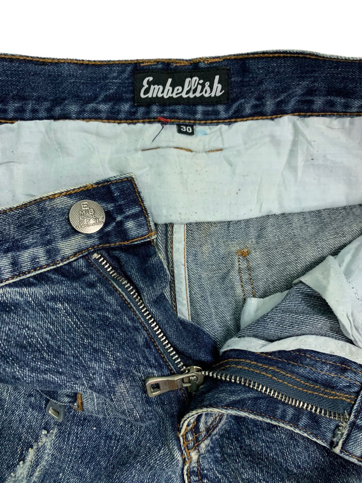 Japanese Brand 🔥Biker Distressed Embellish Skinny Jeans Styled Size US 30 / EU 46 - 10 Thumbnail