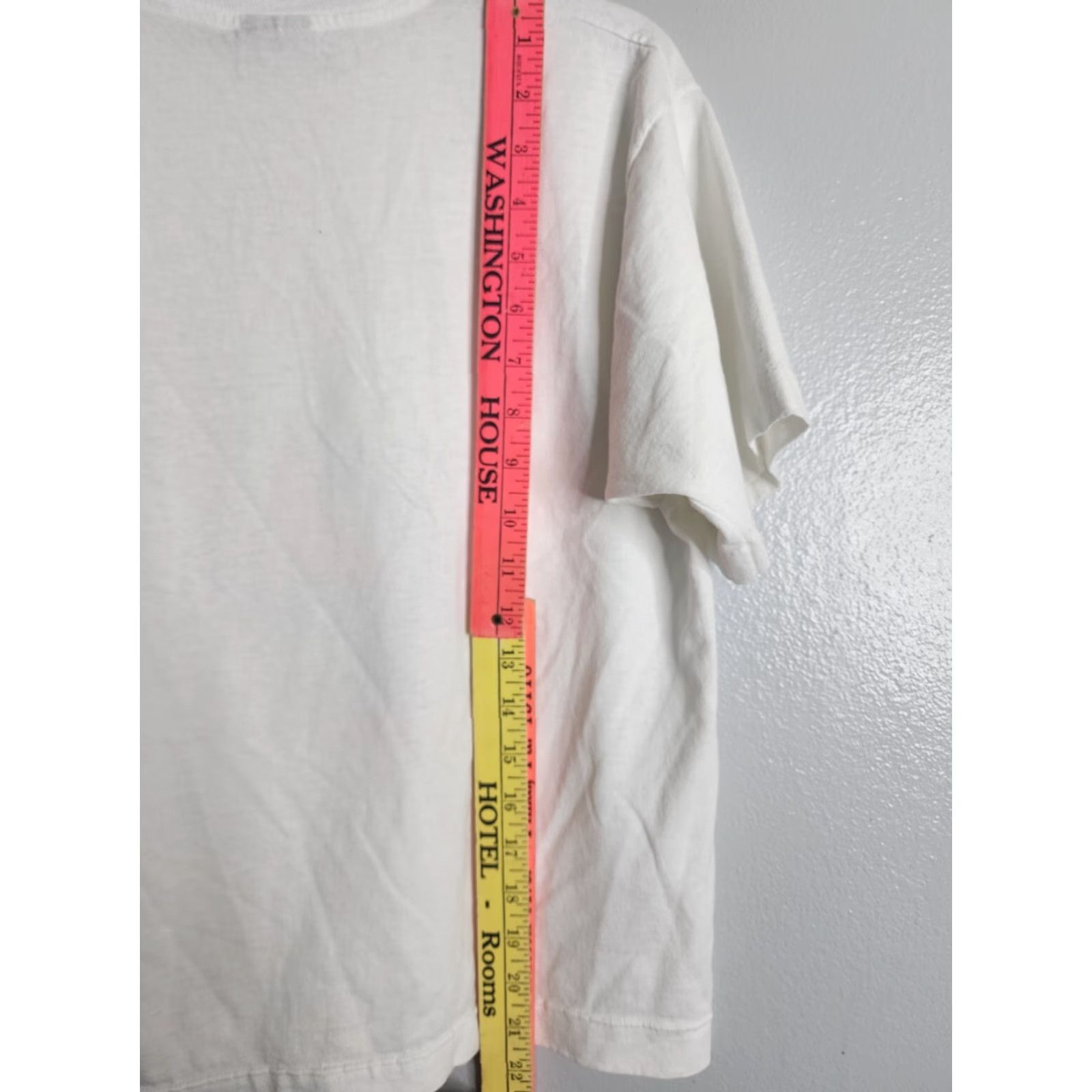 Vintage VINTAGE 80s Synchro National Camps Cropped T Shirt Distressed White Unisex L Graphic Tee Size US L / EU 52-54 / 3 - 5 Thumbnail
