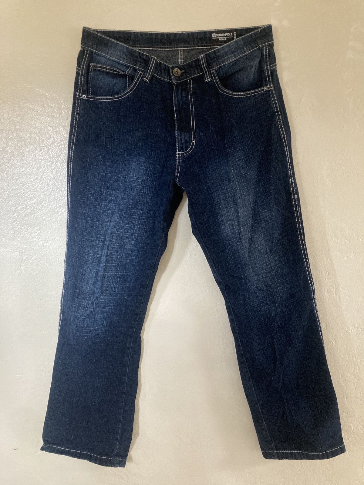 Southpole × Vintage Y2K southpole relaxed fit contrast stitch blue jeans Size US 34 / EU 50 - 5 Thumbnail