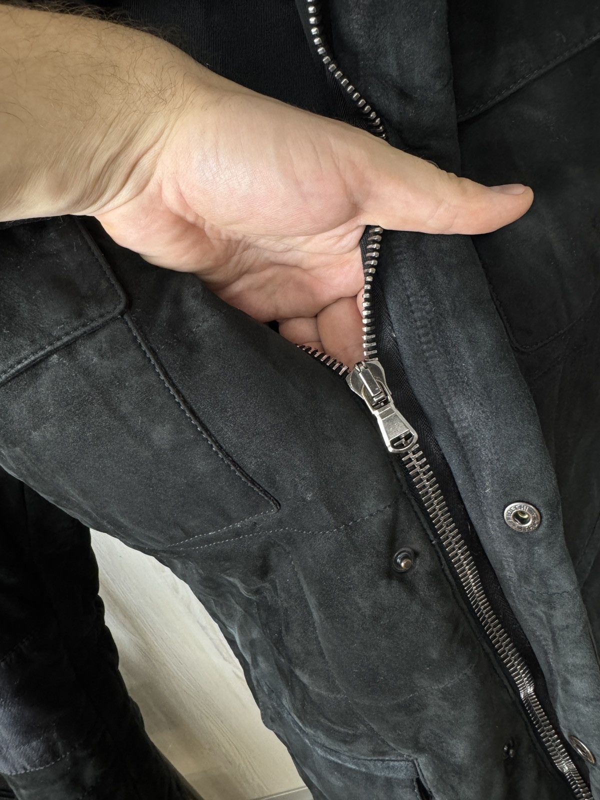 Yves Saint Laurent Yves Saint Laurent Rive Gauche leather suede biker jacket Size US L / EU 52-54 / 3 - 19 Thumbnail