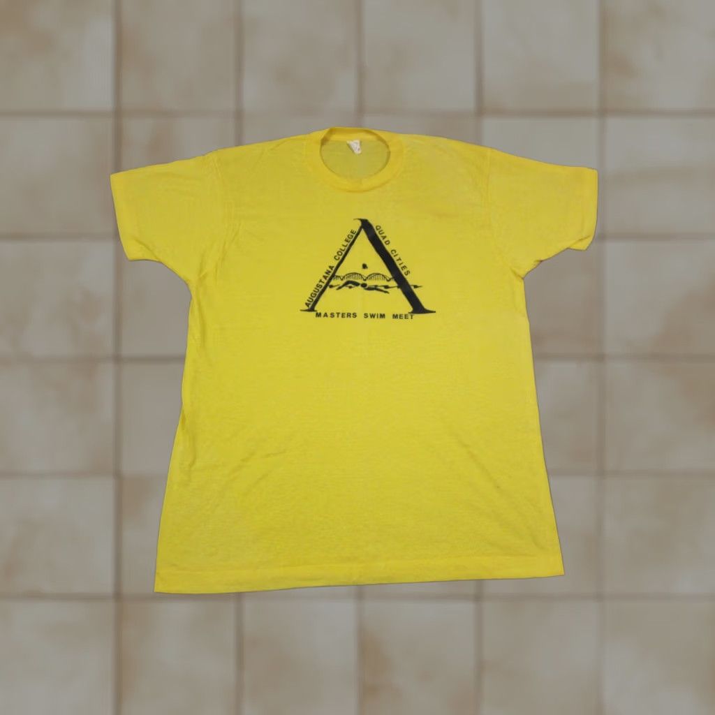 Vintage VINTAGE Screen Star Shirt Mens XL Yellow 80s Classic School Short Sleeve Crew Neck Cotton Polyester Knit T-Shirt Size US XL / EU 56 / 4 - 1 Thumbnail