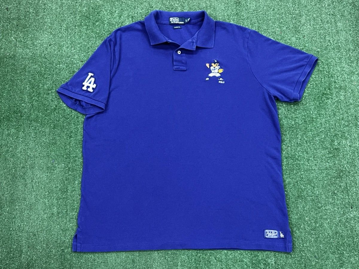 image of Mlb x Polo Ralph Lauren 2021 Polo Ralph Laurent Los Angeles Dodgers Bear Shirt in Blue (Size XL)