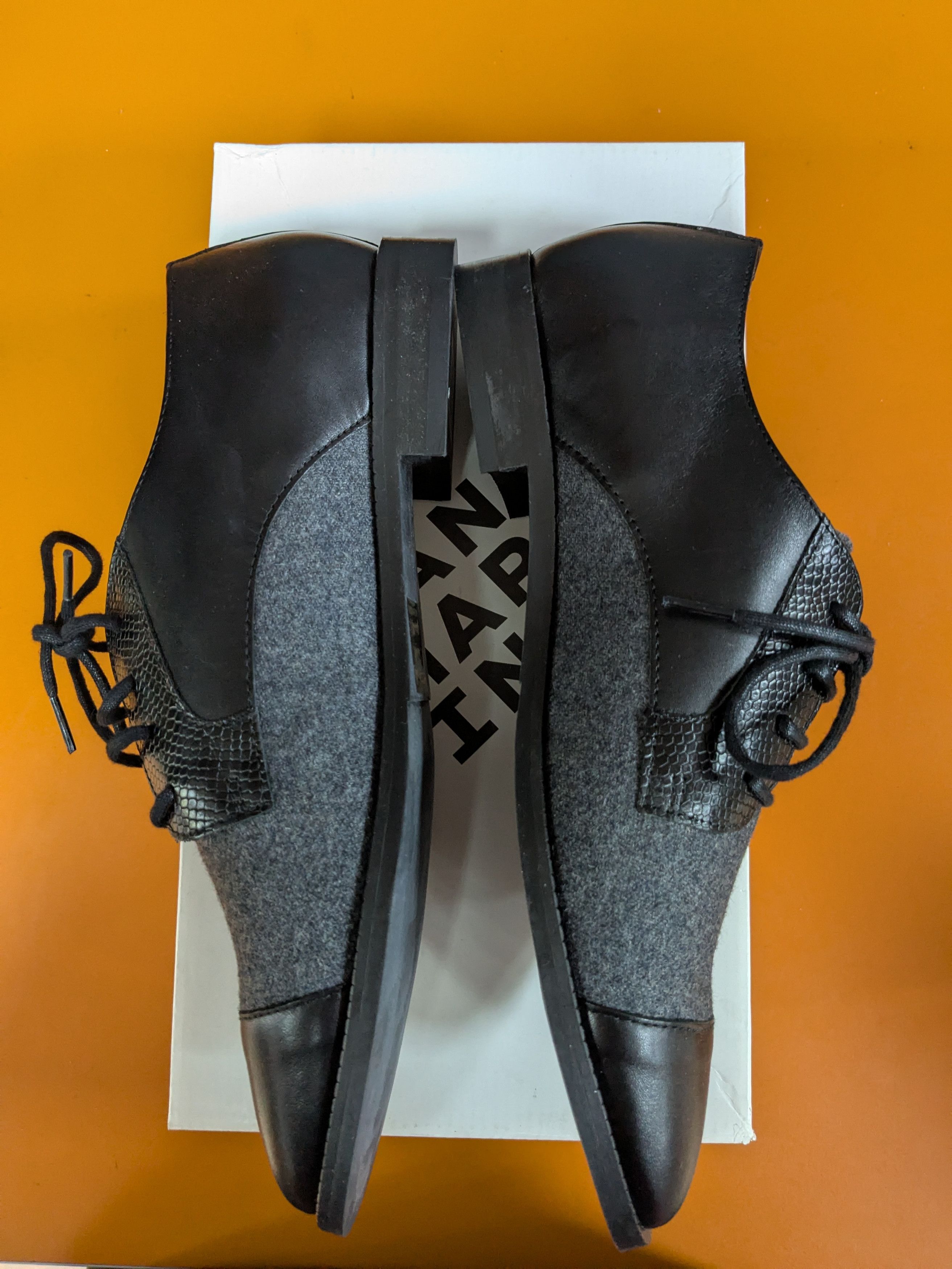 Other San Marina Black Leather Oxfords EU37 New Size US 7 / IT 37 - 2 Thumbnail