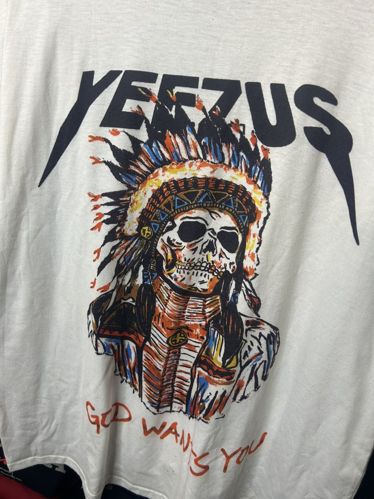 Band Tees Yeezus Tour 2013 God Wants You Indian Skull T-Shirt L Size US L / EU 52-54 / 3 - 2 Thumbnail