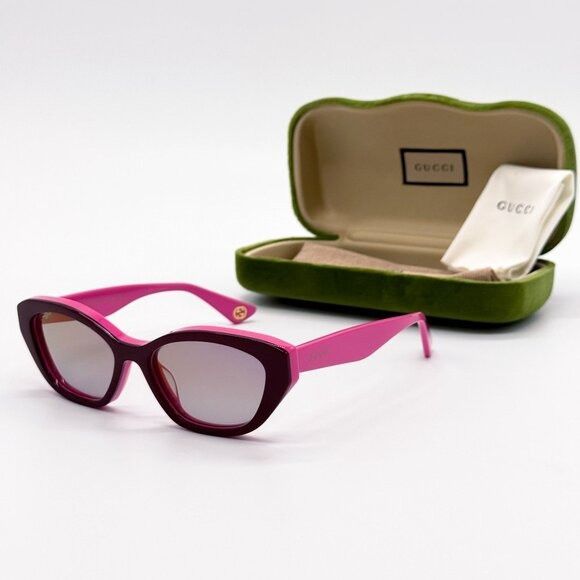 Gucci NEW GUCCI SUNGLASSES GG1638S 003 PINK/BLACK WOMEN EYEWEAR Size ONE SIZE - 2 Thumbnail