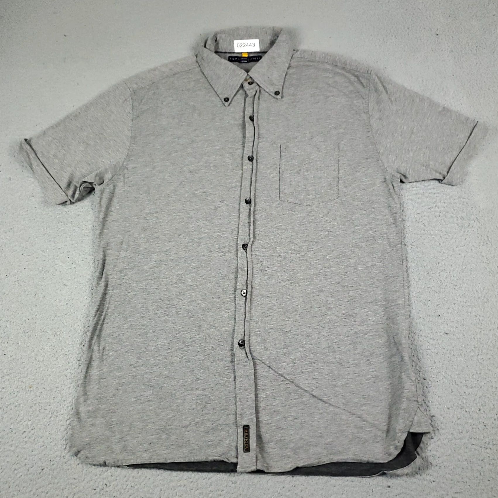 Tommy Hilfiger Tommy Hilfiger Shirt Men L Gray Short Sleeve Button-Up Cotton Casual Logo Mens Size US L / EU 52-54 / 3 - 2 Thumbnail