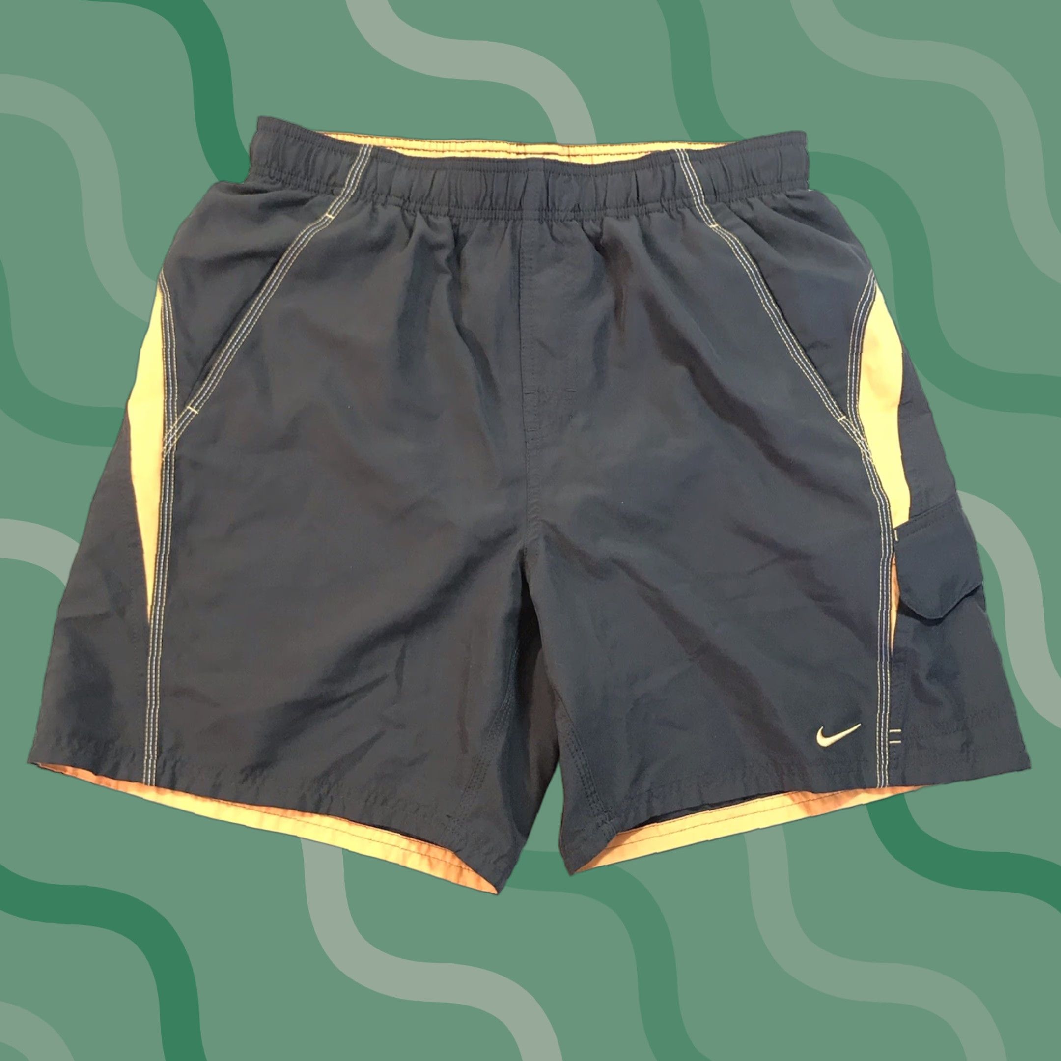 Nike Nike Mens Bottom Trunks Swim Black Lined M Beach Swim Shorts Casual Size US 31 - 1 Thumbnail