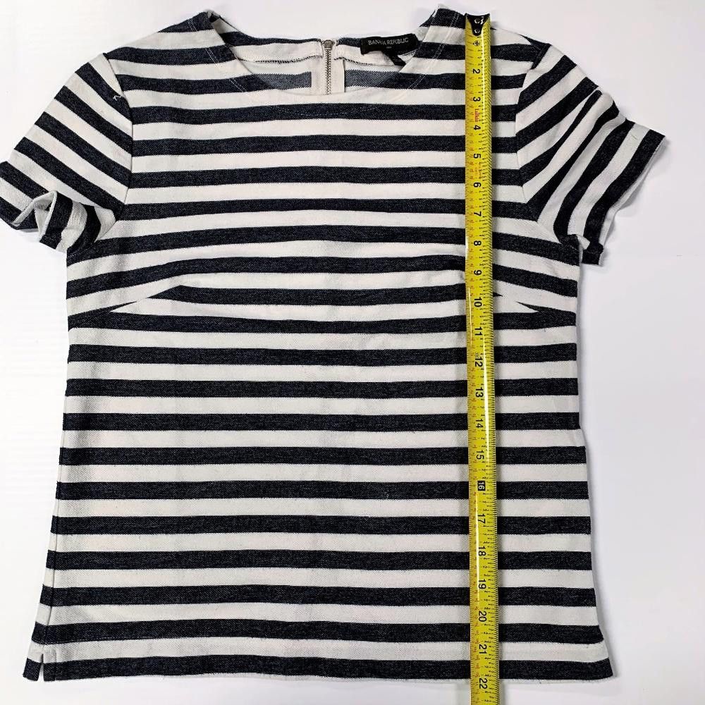 Banana Republic Banana Republic Darted Back Zip Striped Top, Small Size S / US 4 / IT 40 - 6 Thumbnail