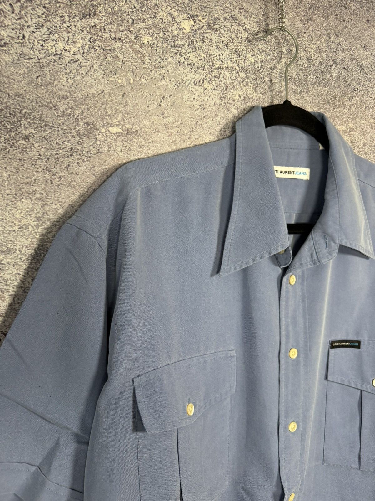 Designer × Saint Laurent Paris × Vintage Vintage Saint Laurent Jeans Shirt y2k XL size Size US XL / EU 56 / 4 - 6 Thumbnail