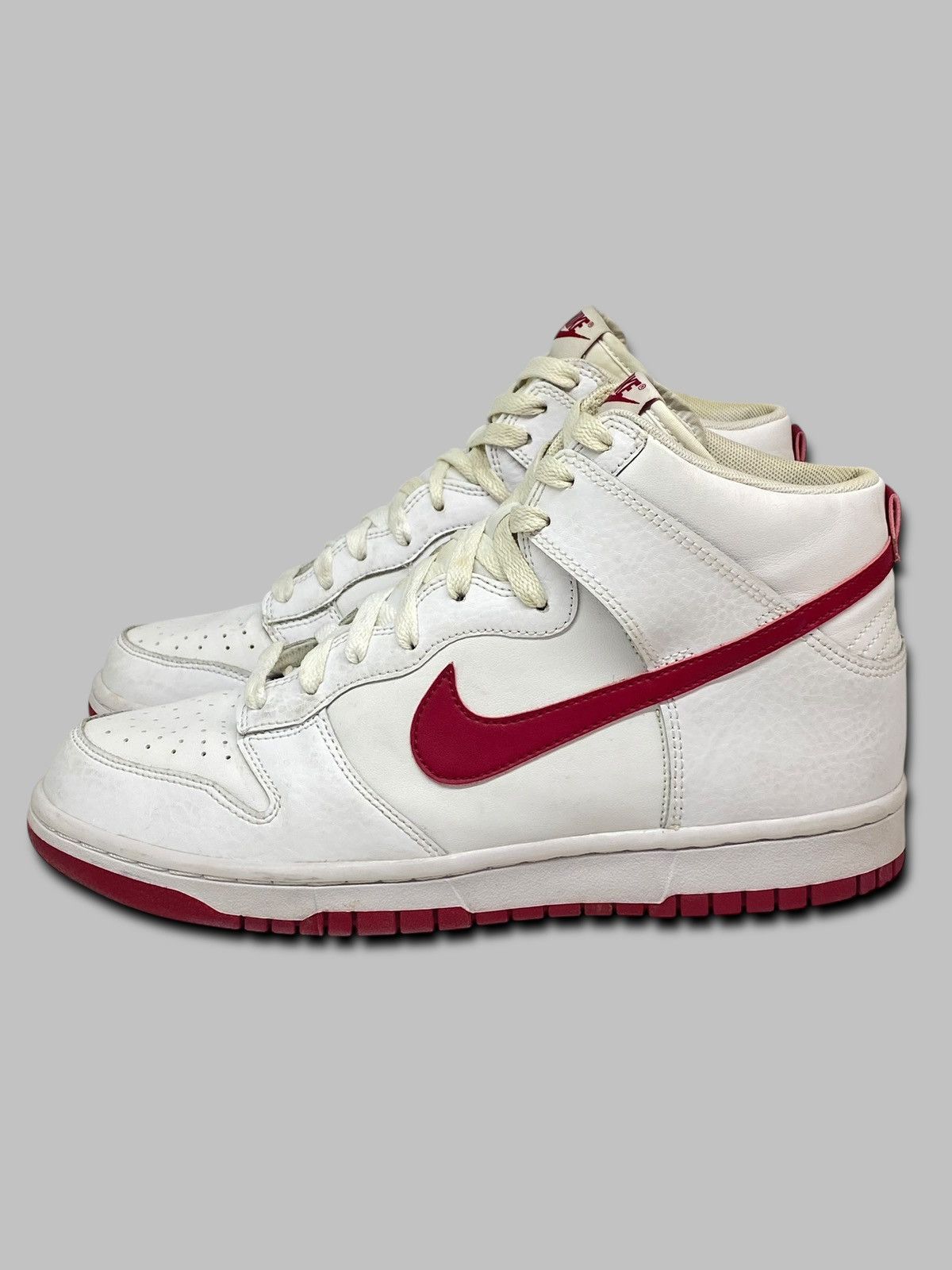 Nike Nike Dunk High White Gym Red Sneakers Shoes Leather Size US 9 / EU 42 - 4 Thumbnail